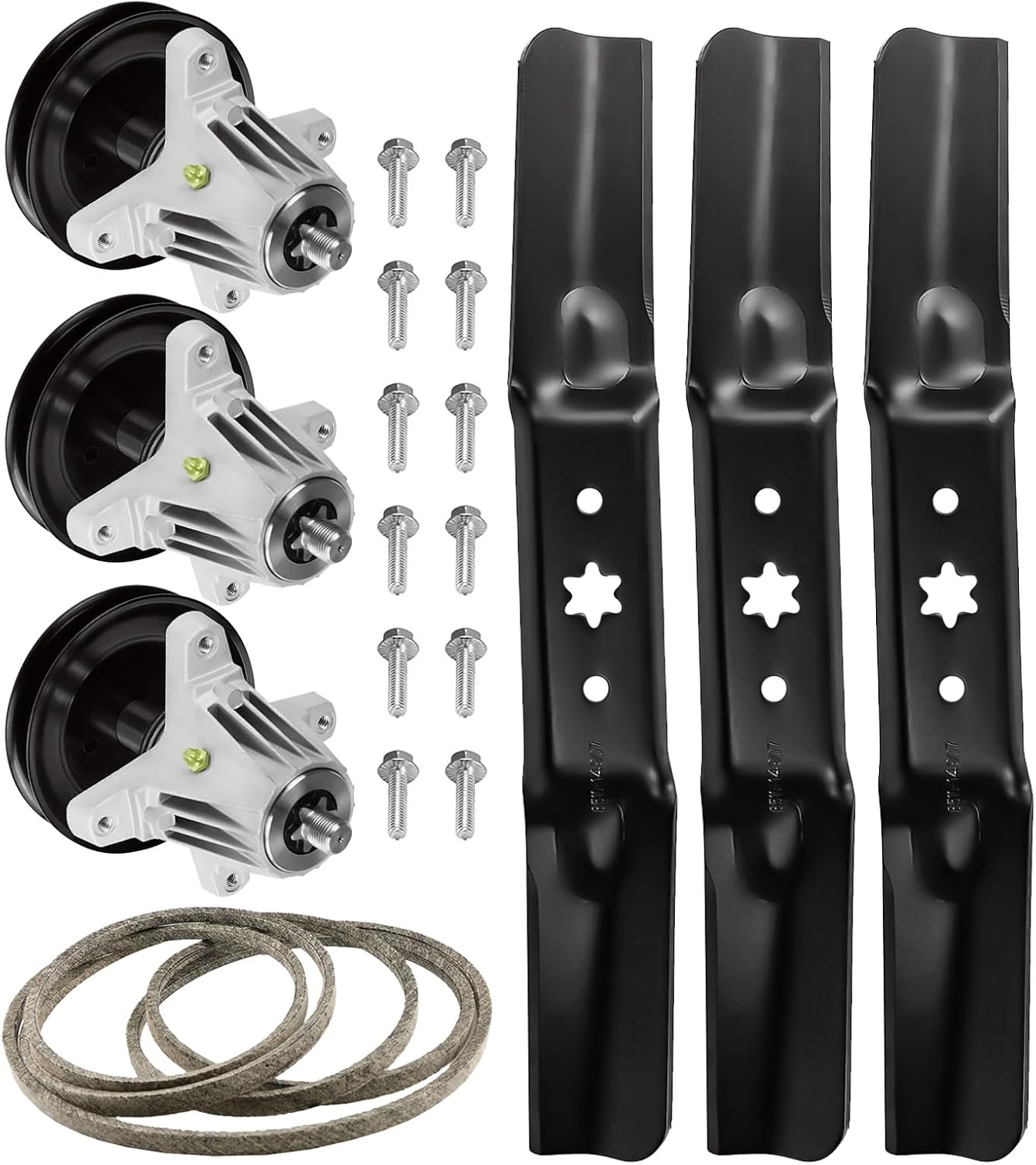 54 Inch Deck Rebuild Kit Replace for MTD/Cub Cadet RZT L54KH S54 L54KW ZT S54KH, Fit for Craftsman Z6600, with 3 Spindles 618-06978 918-06978, 3 Blades 942-05056, 1 Belt 954-04329 with 148 5/8 Inch