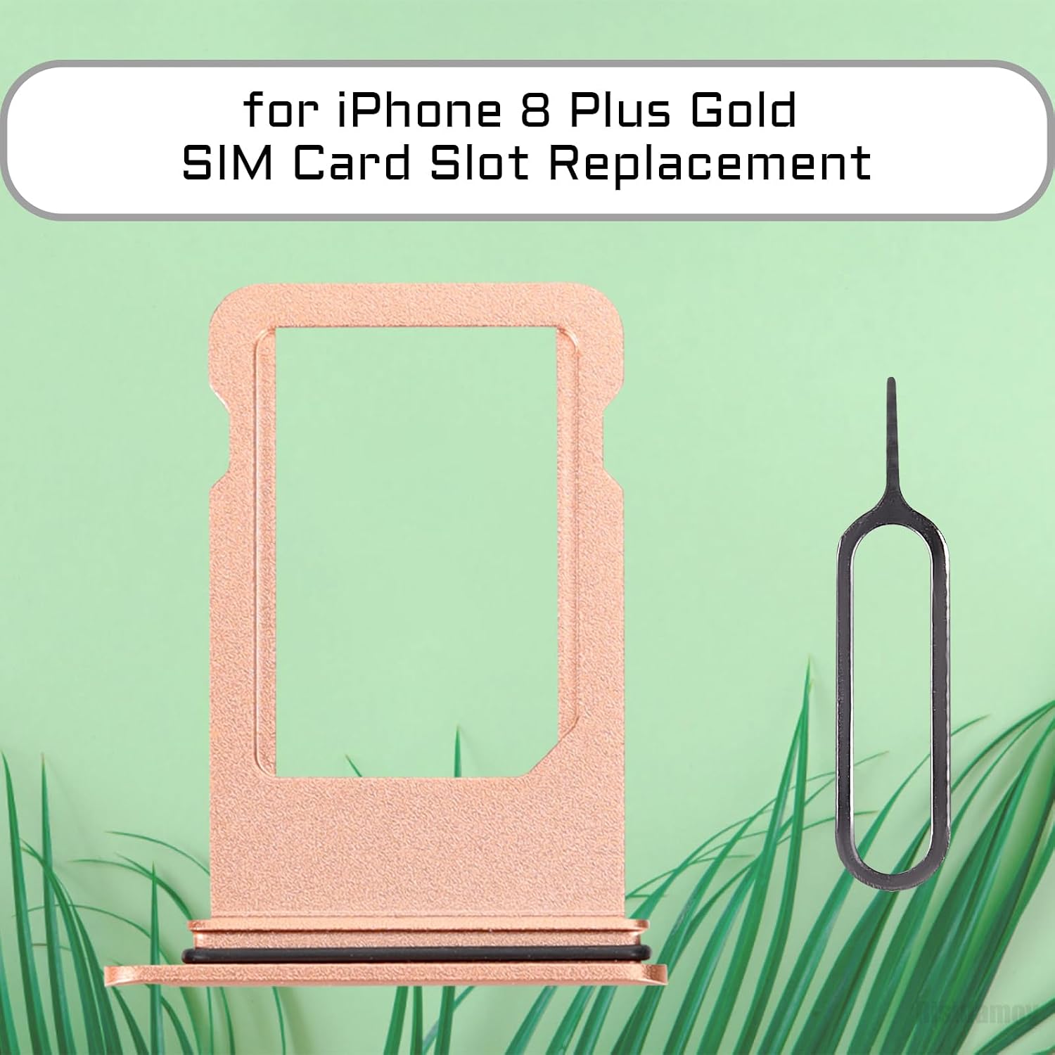 for iPhone 8 Plus Gold Single SIM Card Tray Slot Replacement | Single SIM Card Slot Replace with Waterproof Rubber Ring SIM Ejector for iPhone 8PlusA1864 A1897 A1898