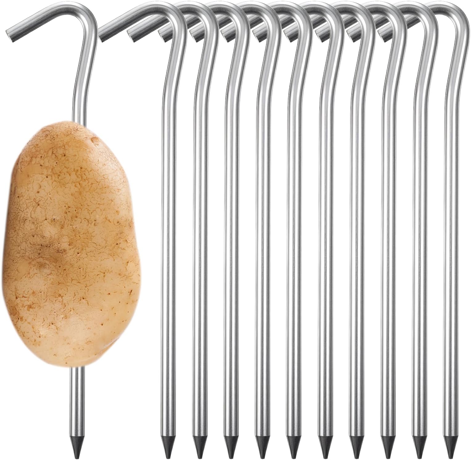 Molain 10 Pcs Aluminum Potato Baking Nails, Potato Baking Rods for Cooking Kitchen Faster Outdoor Grilling
