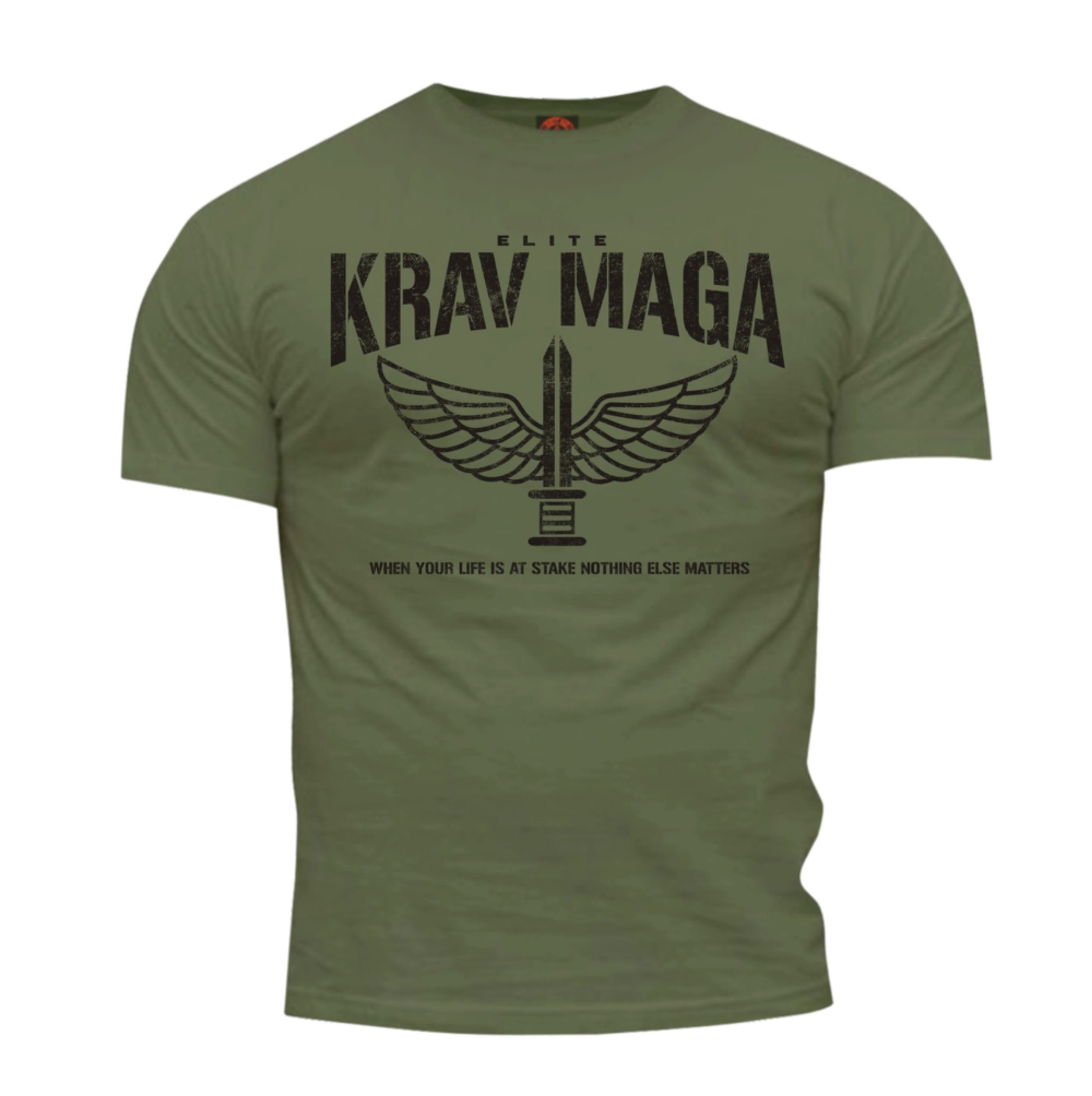 Dirty Ray Men's Khaki Martial Arts Krav Maga Elite Short Sleeve T-Shirt Dt35 (L) Olive Green