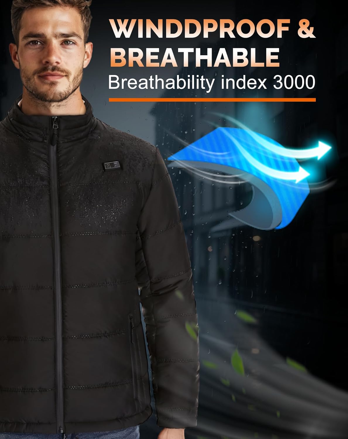 SAVIOR HEAT Heated Jacket for Men with 7.4 V Battery Pack, 5-Zone Carbon Fiber Heating with Soft Cotton Winter Heated Coat - Image 5