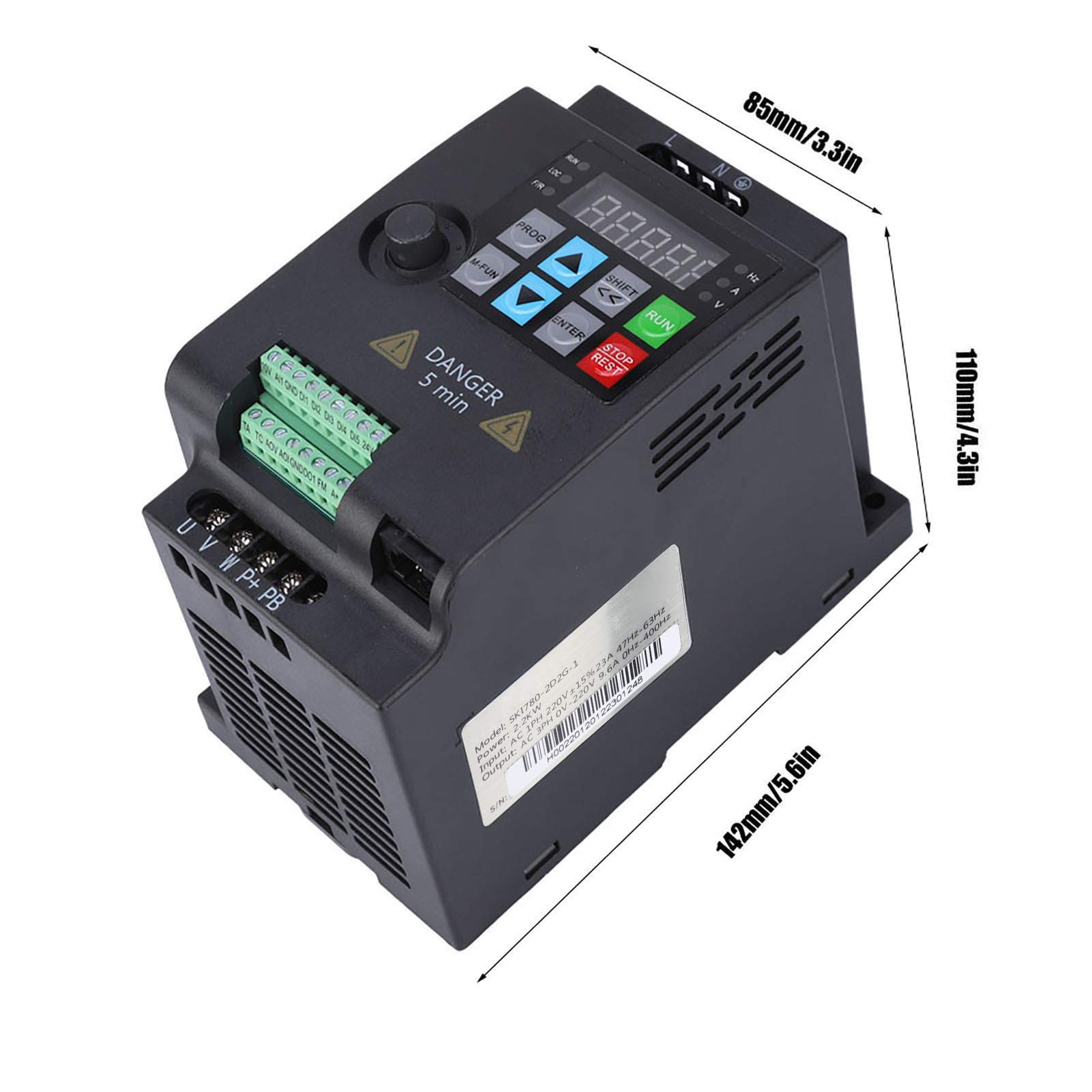2.2kW VFD Frequenzumrichter AC Einphasiger 220V Eingang Dreiphasiger 220V-Ausgang Wechselrichter