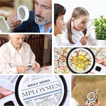Microcase 100mm 30X UV 12 Led Işık Aydınlatmalı El Tipi Büyüteç -AL4611