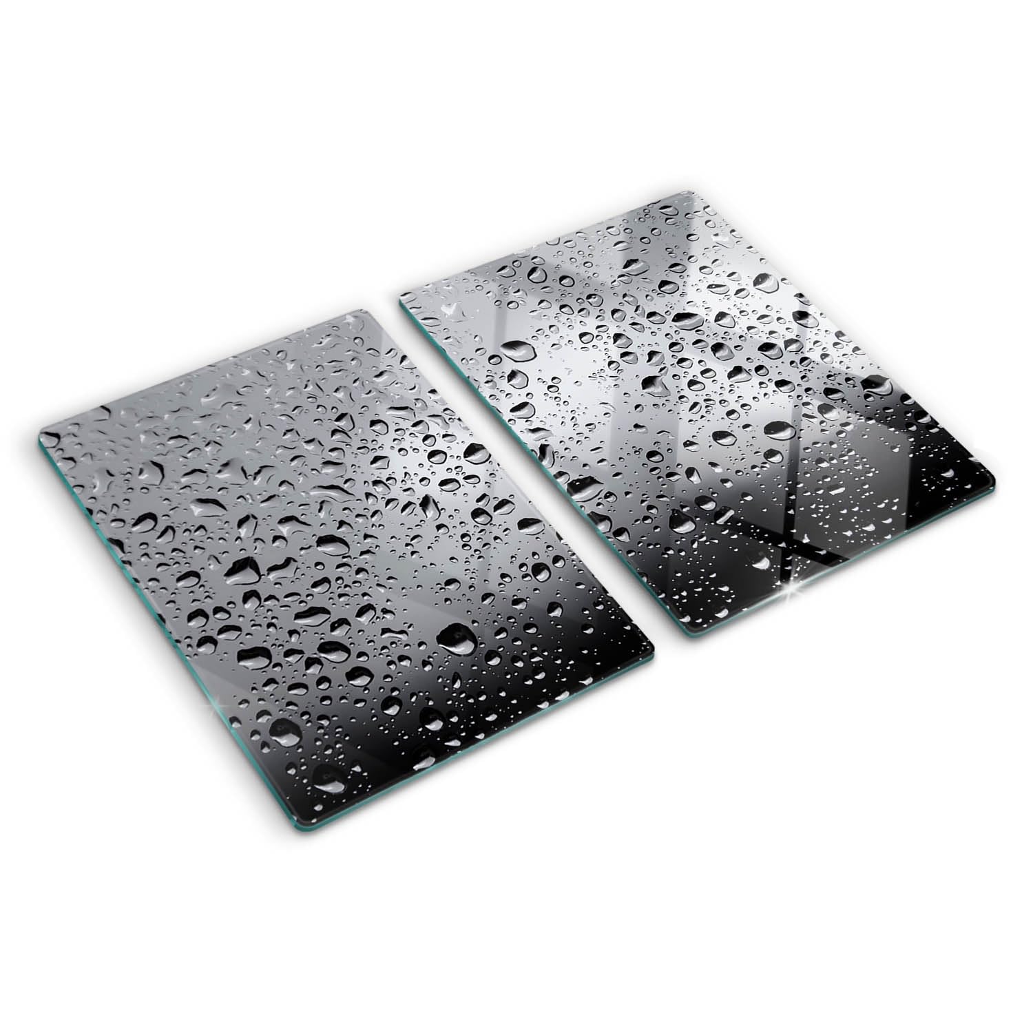 Planche à découper en verre trempé symétrique de 40x52 cm aux finitions premium bords polis