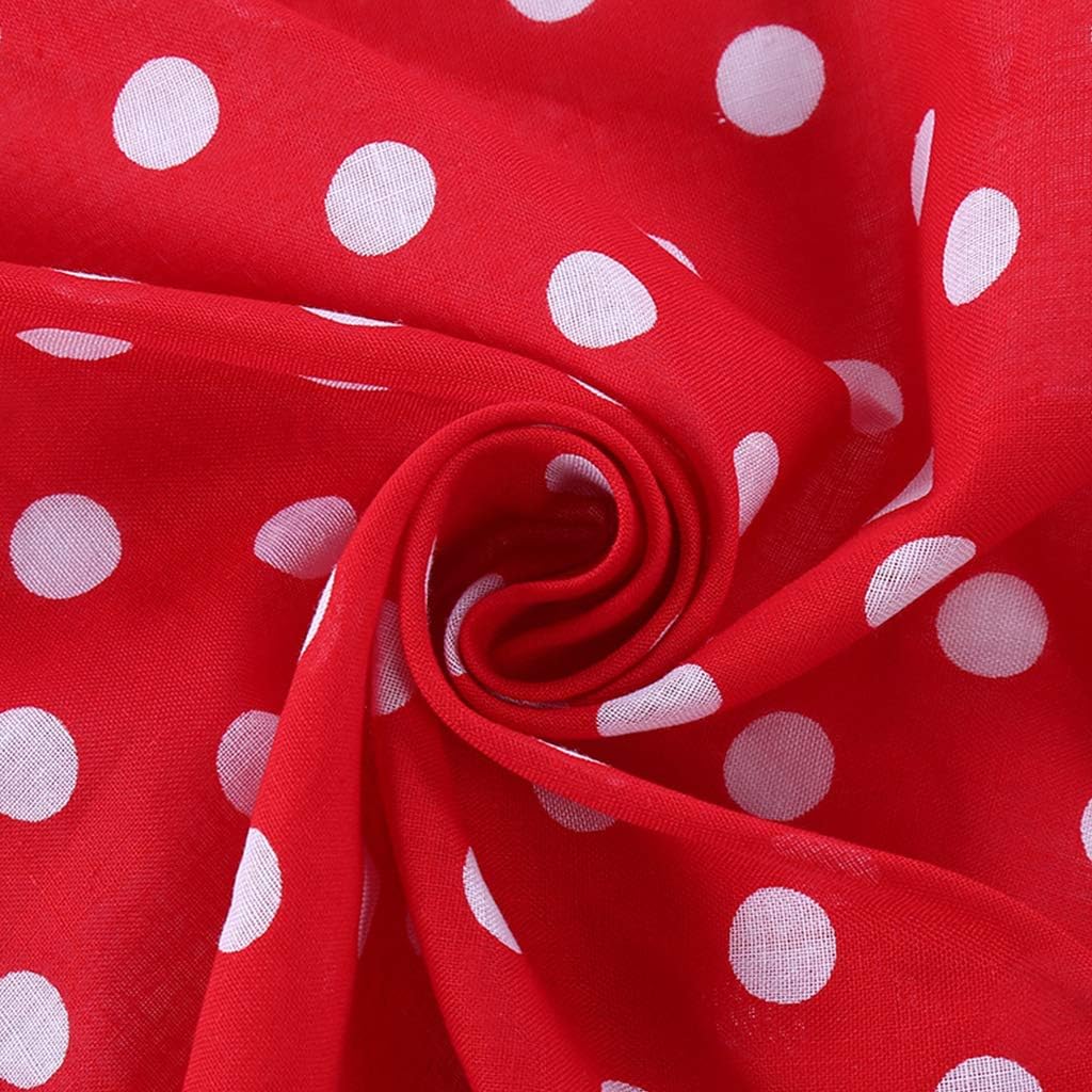 GUSENG Women Unisex Vintage Large Polka Dot Square Scarf Cotton Sport Head Wrap Bandana Multifunction Hip-Hop Dancing Wristband