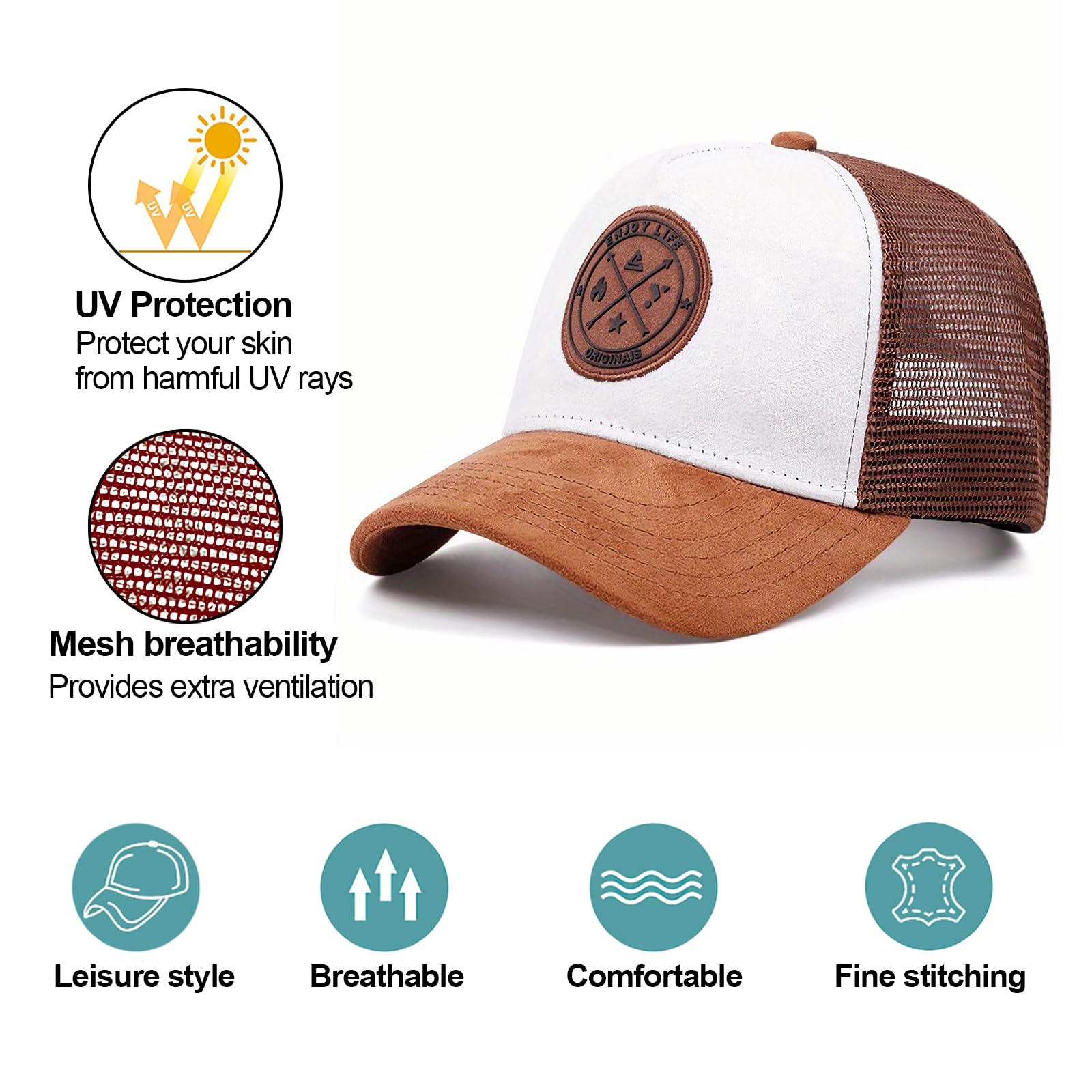 Tiakay Casquette de Baseball Trucker Unisexe Anti-UV - Ajustable avec Boucle en Metal, Maille Brodée pour Sport, Voyages et Outdoor d'Été | Streetwear Premium - 2