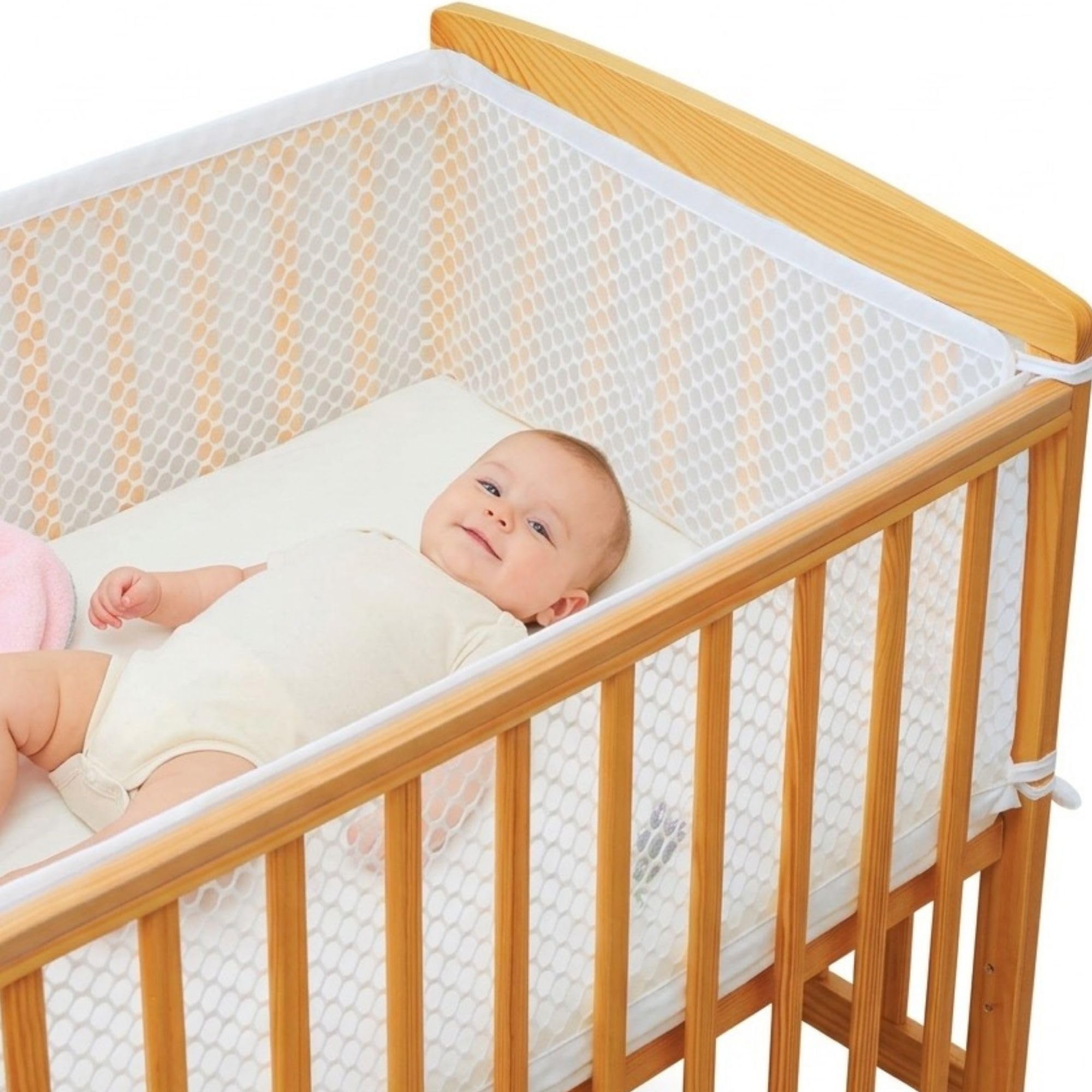 Tour de Lit Bébé Certifié OEKO -TEX en Maille 3D Respirante – Tour de Lit Respirant pour Lit Bébé 60x120 cm – Conforme à la Norme de Sécurité NF EN 16780 – Certificat SH025 189908 délivré par TESTEX