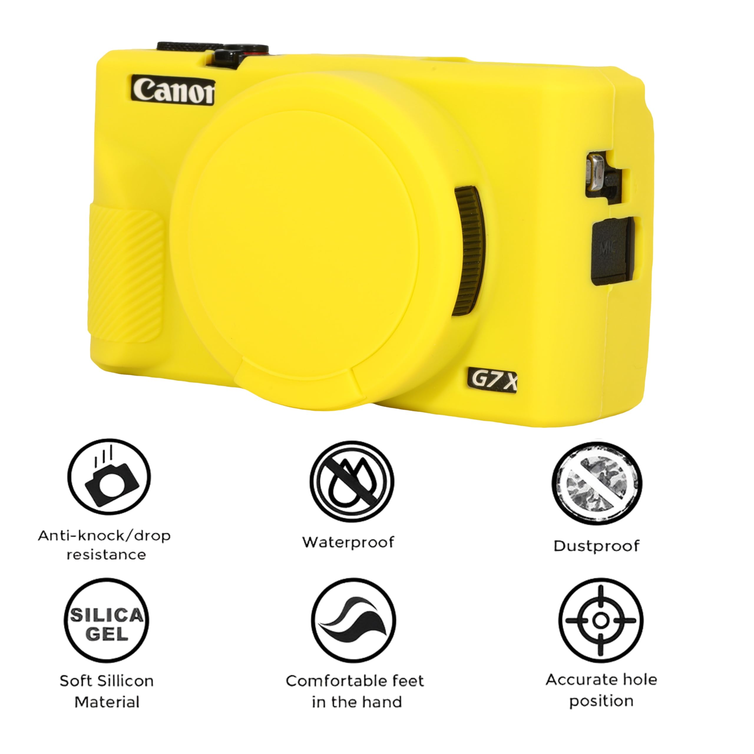 Funda para cámara digital Canon Powershot G7X Mark III, funda de silicona para cámara G7X Mark III, antiarañazos, ajuste delgado, piel suave, accesorios G7X Mark 3 con cubierta de lente
