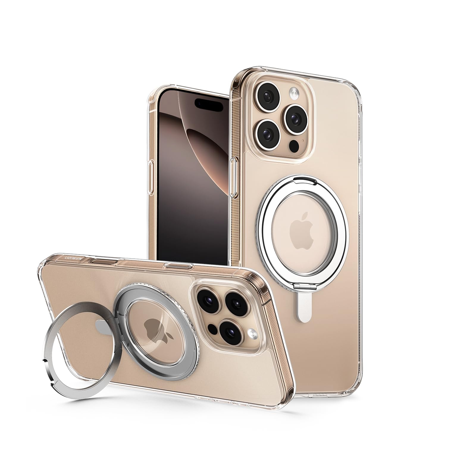 UGREEN iPhone 16 Pro Max Case MagSafe (MagU), Innovative 360° Magnetic Ring Stand, MIL-Grade Protection, Anti-Scratch, Camera Protective Clear Cover, Ultra Slim for iPhone 16 Pro Max 6.9" Accessories