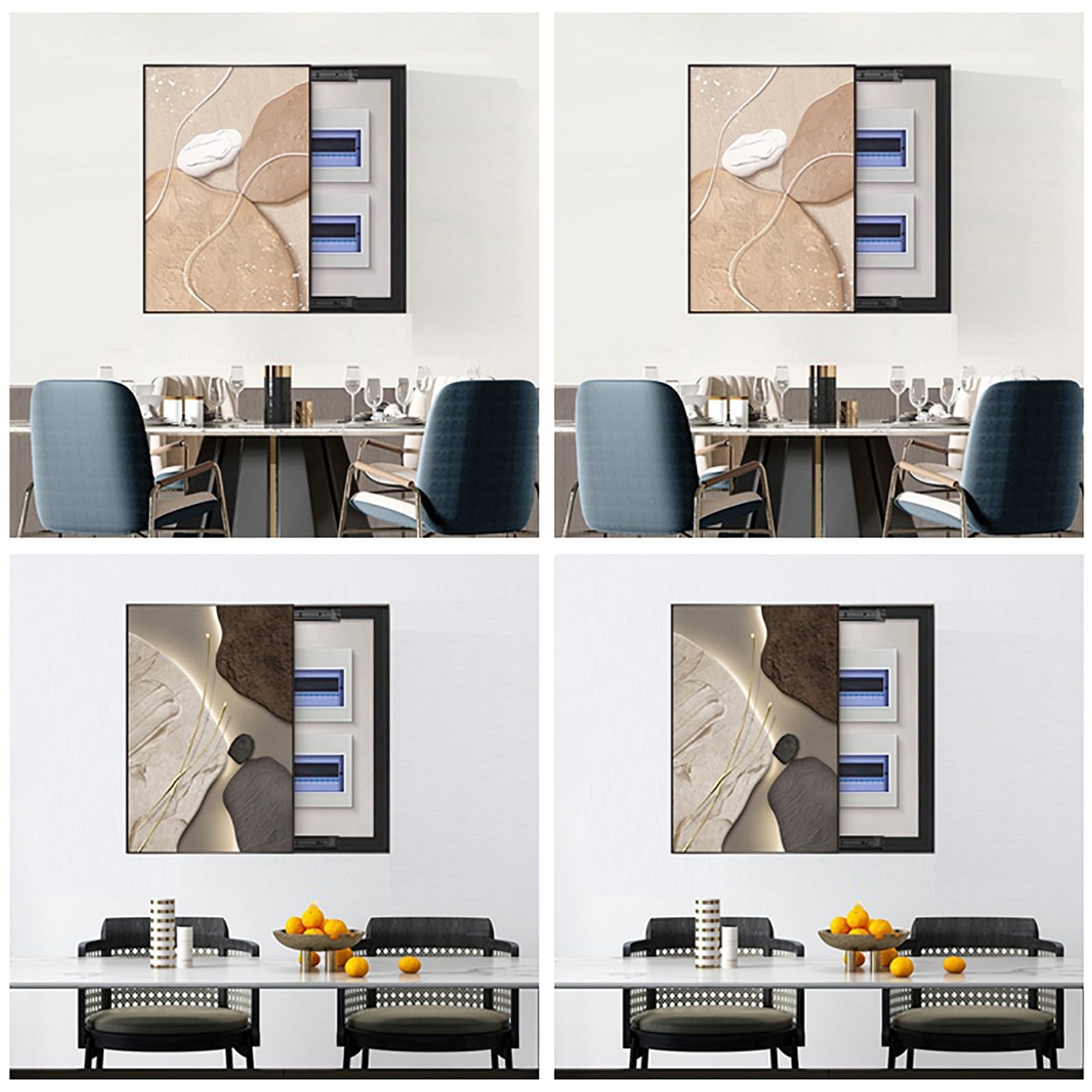 Quadro Elettrico Decorativo Stile Verticale Quadro Scorrevole da Appendere Copre Il Quadro Elettrico Adatto per Soggiorni (B,40x50cm)