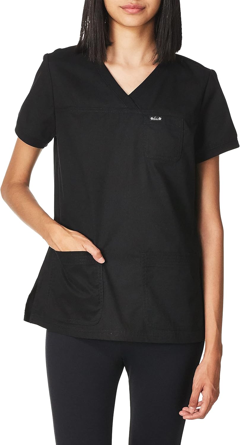 koi Classics 247 Women's Nicole Scrub Top Large Black