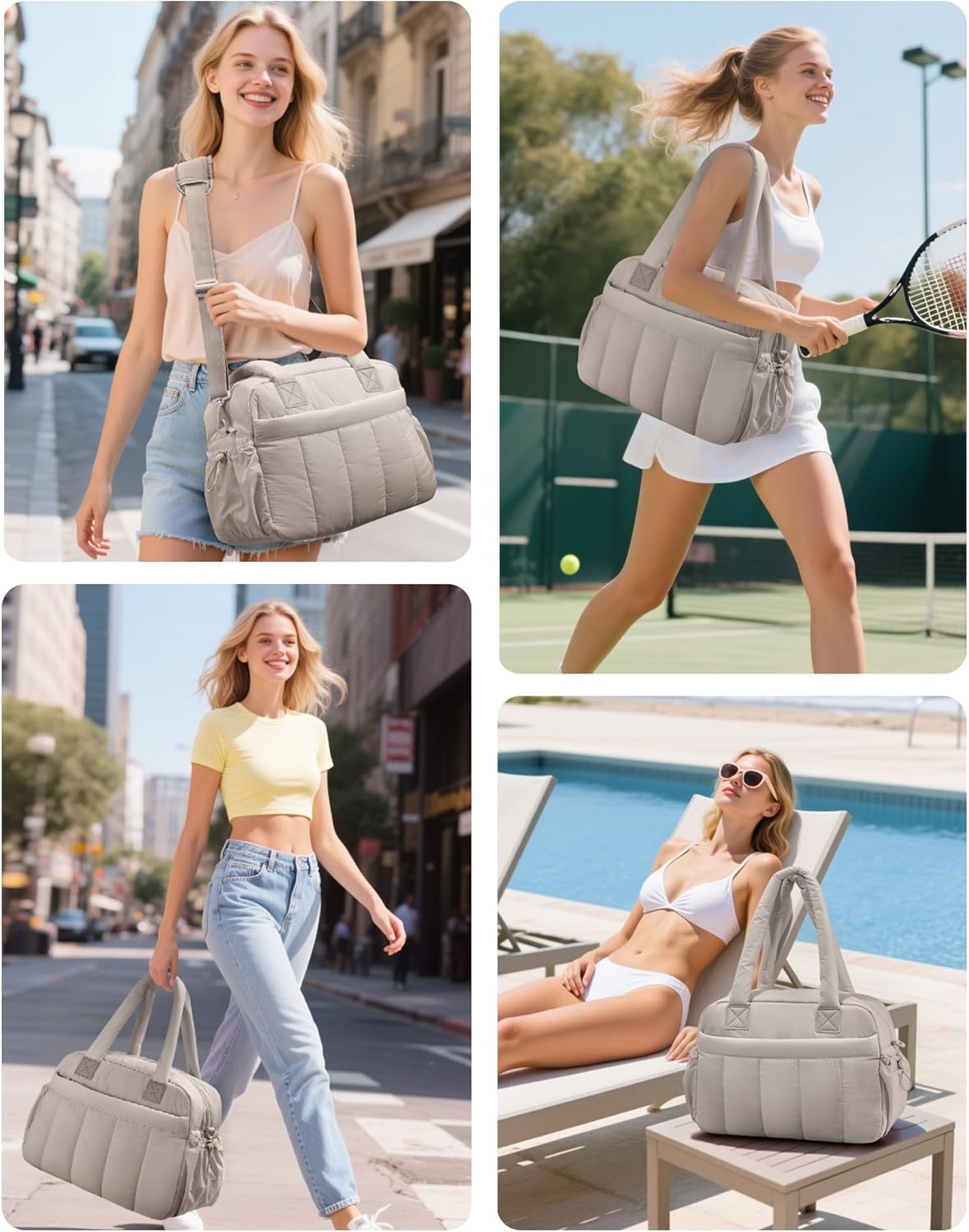 oscaurt Gym Bag for Women Lightweight Duffle Bag for Travel with Toiletry Pouch Water Resistant Carry On Weekender Overnight Duffel - Image 7