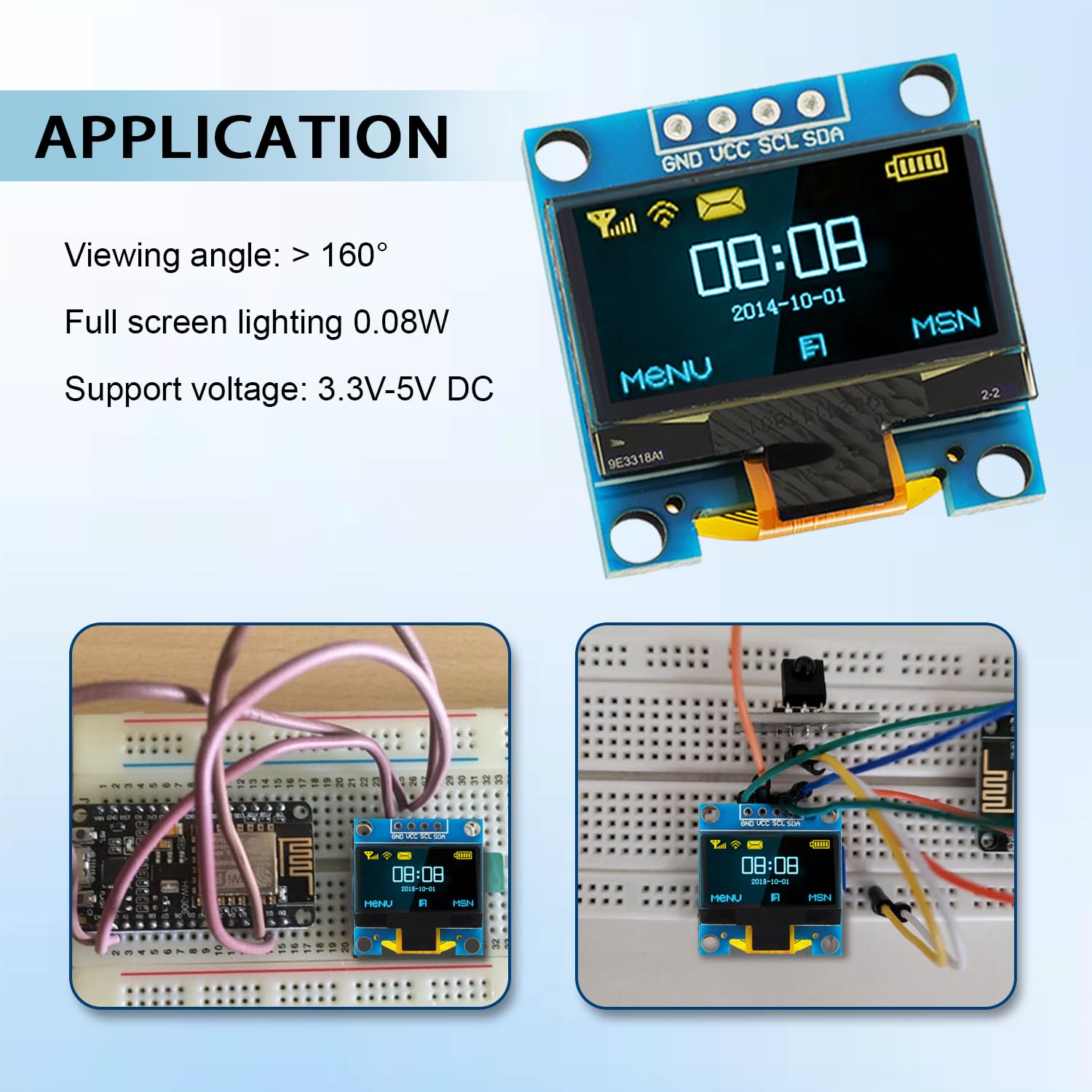Luminous Display Raspberry Pi Snapklik.com : EPLZON 5 Pack 0.96 Inch OLED IIC Display Module 128x64 ...