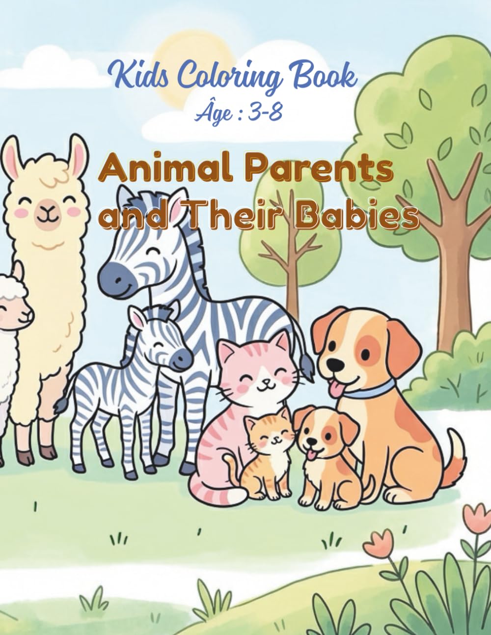 Animal Parents and Their Babies: A Simple and Adorable Coloring Book for Kids Ages 3–8 | Easy Animal Parent and Baby Pages