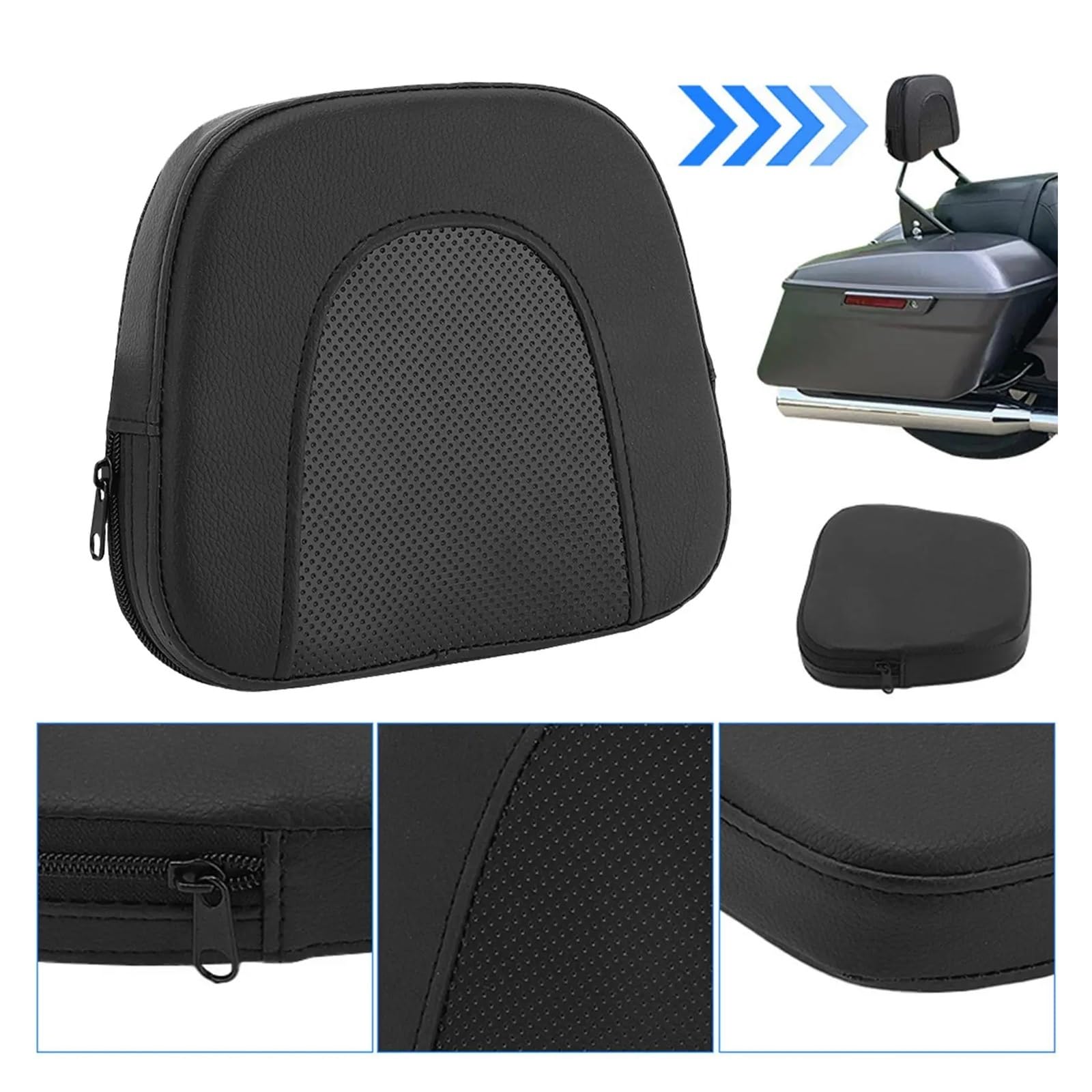 Dossier arrière Moto Coussin de Dossier de Barre Sissy arrière de Moto, Coussin de Passager en Mousse pour siège arrière de Moto