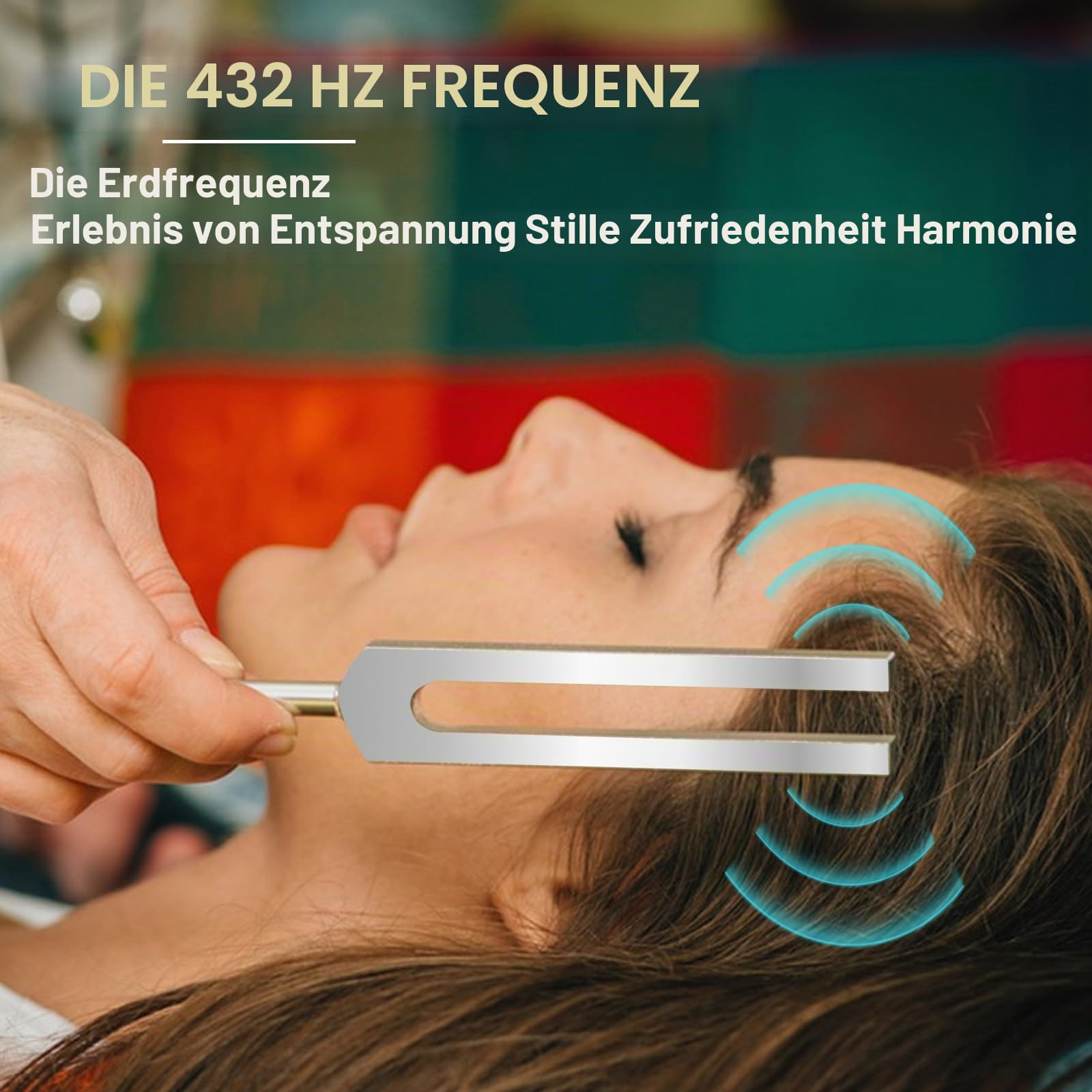 Solfeggio Stimmgabel-Set, 432 Hz, Ungewichtet, Bunt, 10 Stück - Chakra-Musik Mit Geschenkbox Und 2 Gummischlägeln Für Meditation, Klangheilung