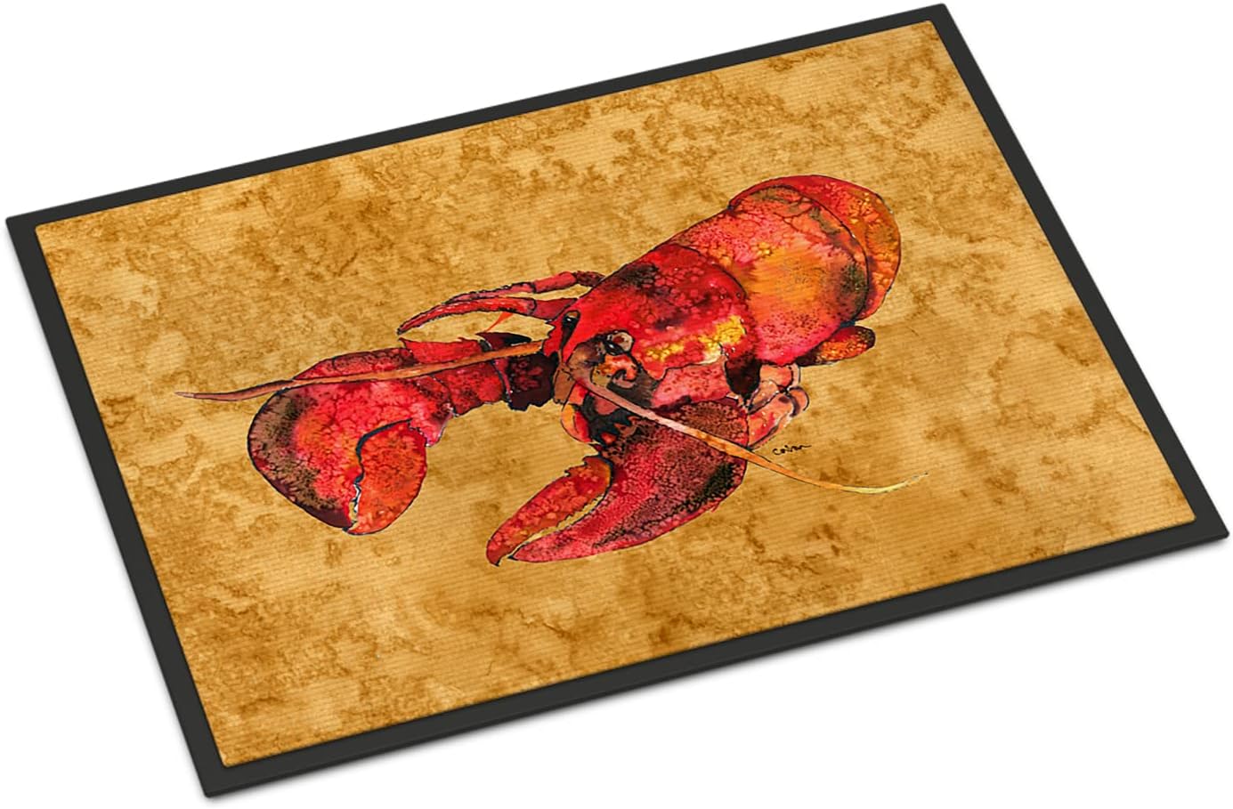 Caroline's Treasures 8715JMAT Lobster Doormat 24x36 Front Door Mat Indoor Outdoor Rugs for Entryway, Non Slip Washable Low Pile, 24H X 36W