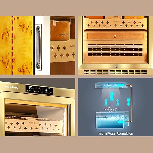Miniatura 9 de Raching MON2800 - Armario de control de clima de puros, gabinete humidor de cigarros con eliminación de amoníaco, gabinete de marco de madera de