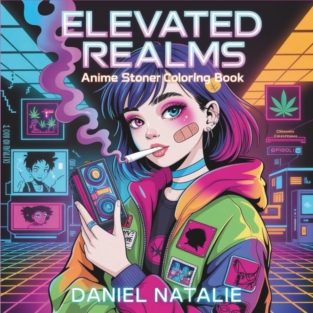 Elevated Realms: Anime Stoner Coloring Book for Adults - Lo-Fi Art & Atmospheric Scenes for Chill Sessions & Creative Relaxation