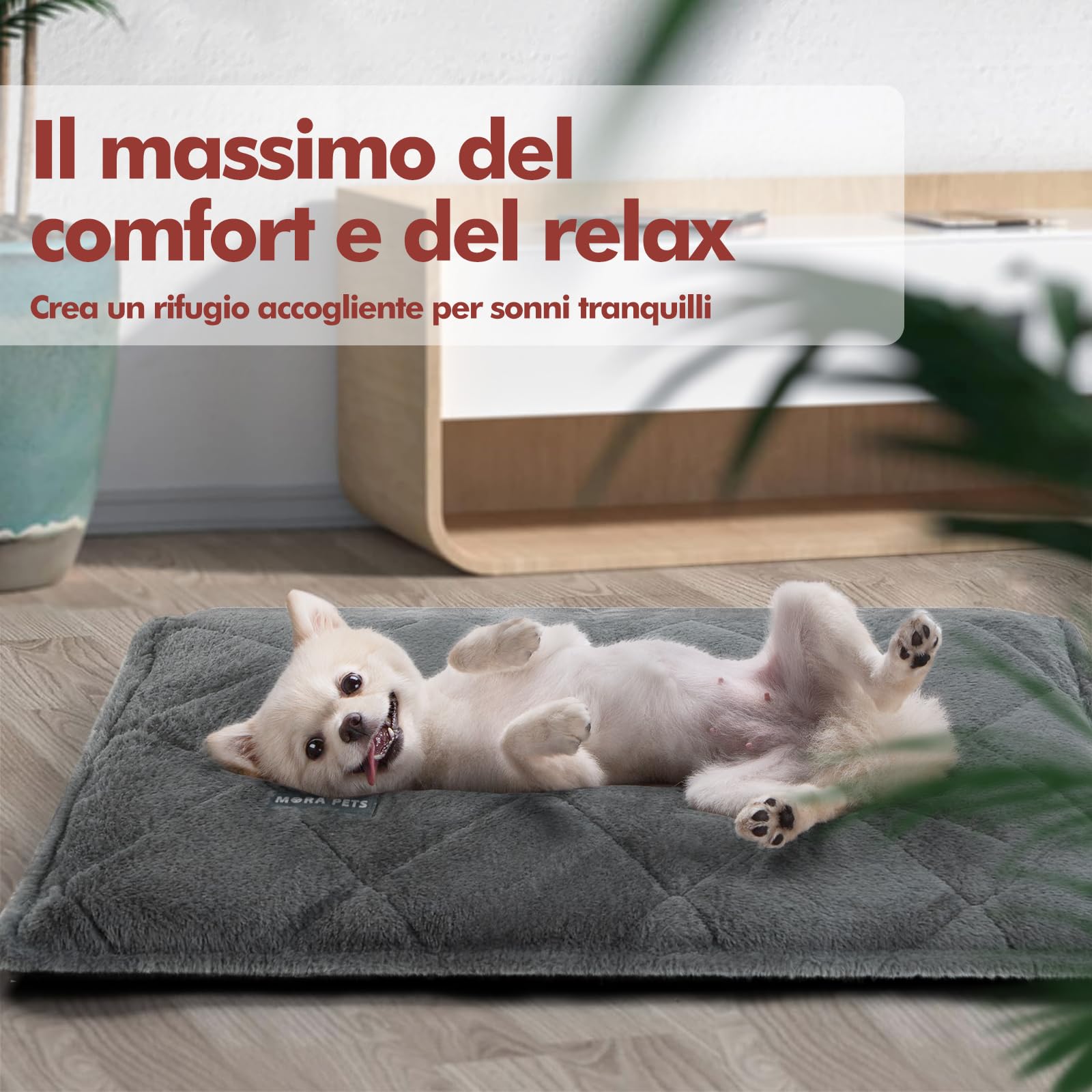 Mora Pets Tappeto riscaldante gatto Coperta autoriscaldante per gatti e cani Tappetino riscaldante Senza elettricità e batterie Coperta termica Rimovibile e Lavabile 76 x 52 cm