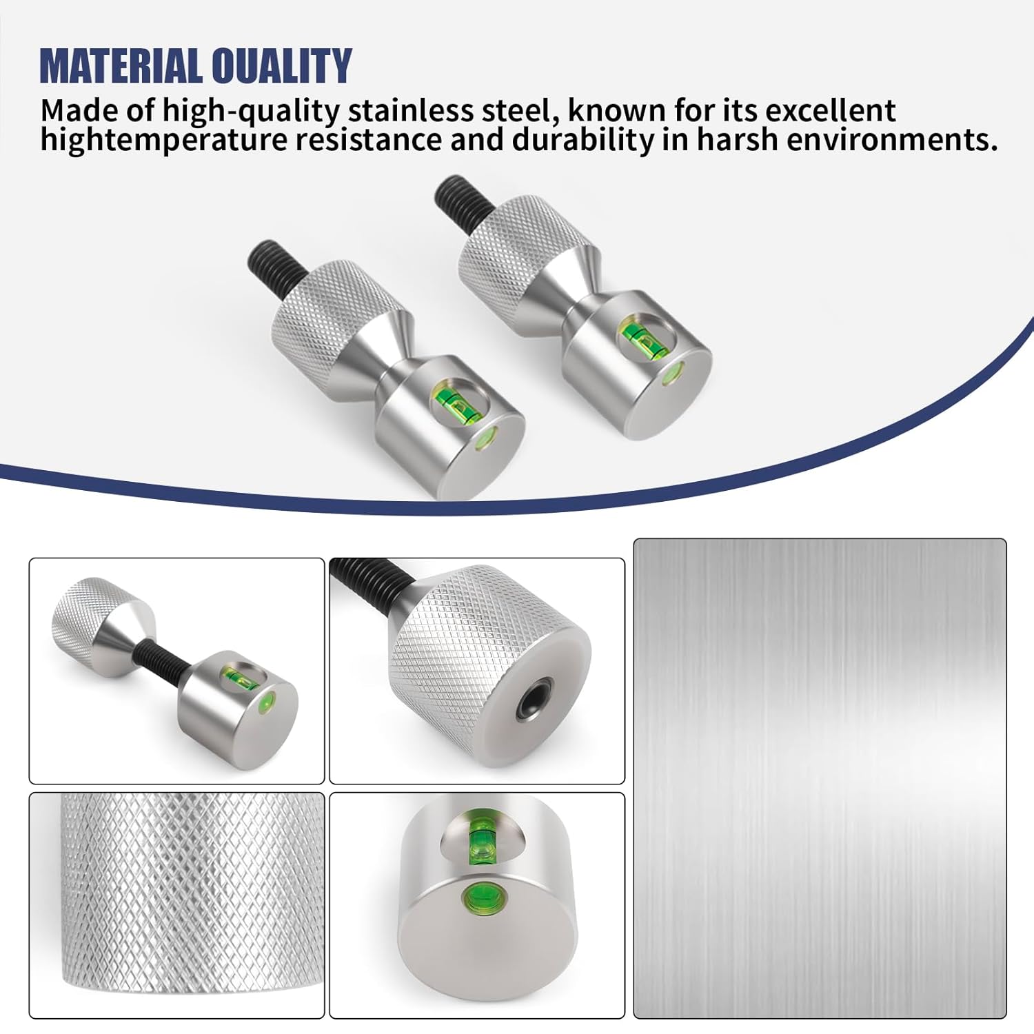 Flange Two Hole Pins 1-1/8” Detachable Flange Double Hole Pins Built-in Level 6061 Stainless Steel Two Hole Alignment Pins 2PCS