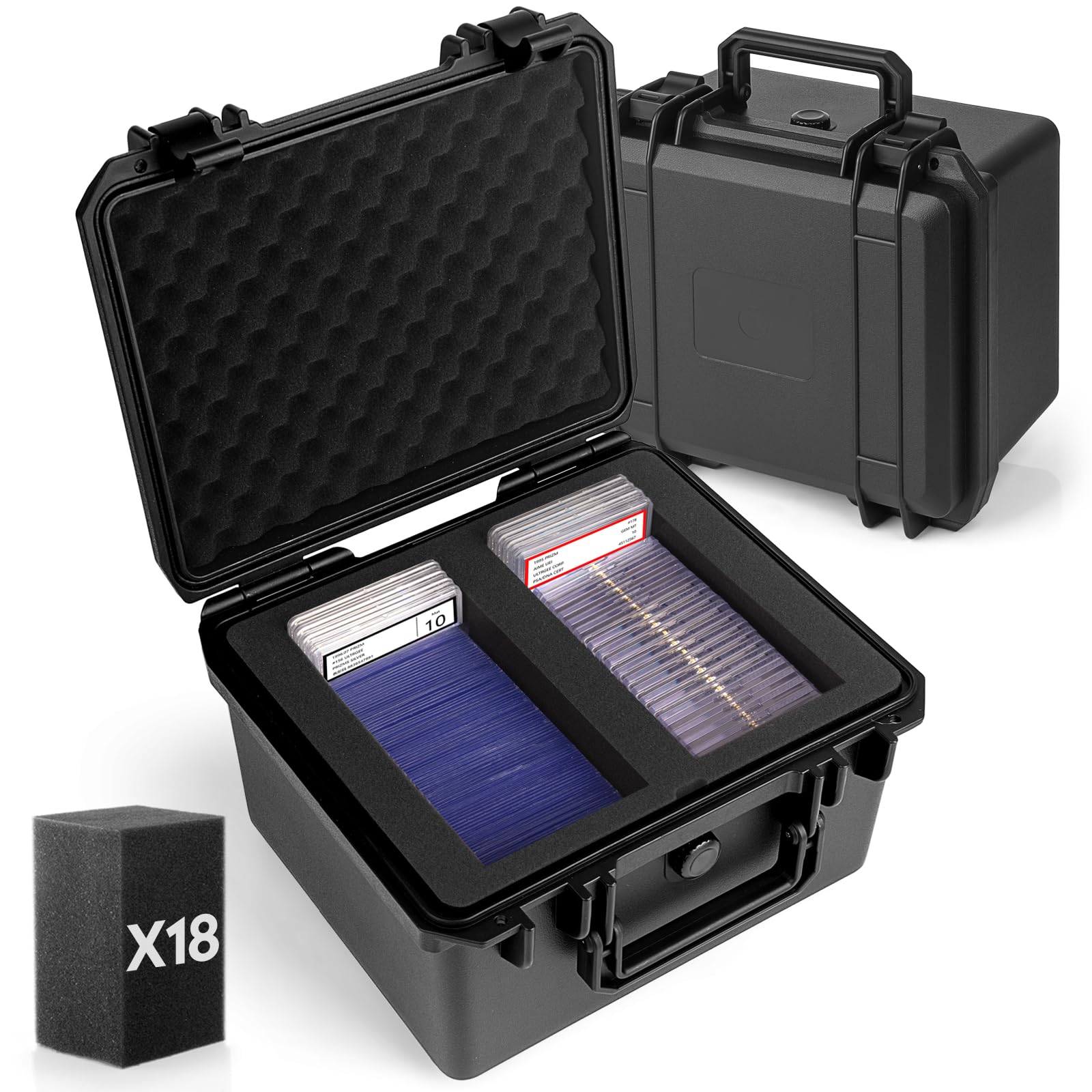 Eligara Valigetta Carte Gradate, Porta Slab PSA Box per 40 Carte Graded, Trading Cards Holder Box, Custodie Resistenti Scatola Portaoggetti per Top Loaders, Carte Sportive, One Touch