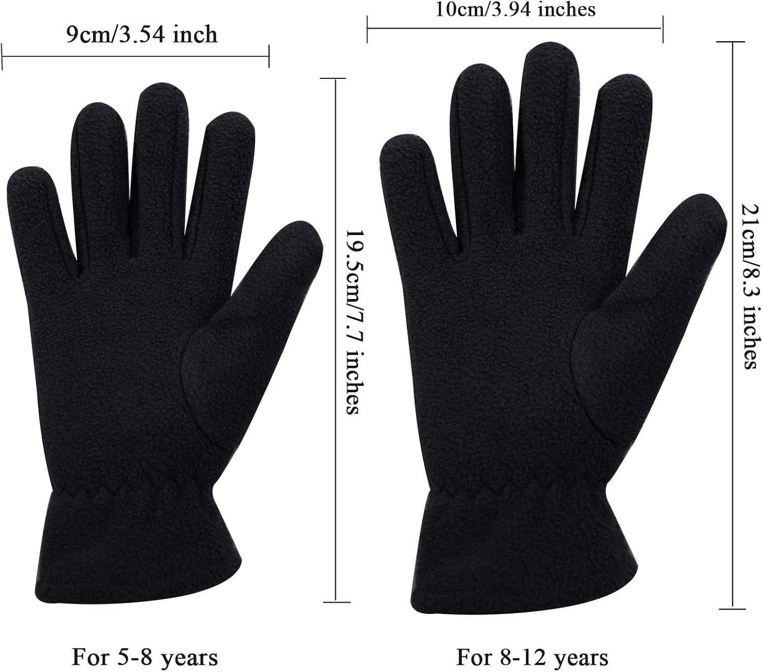 Cooraby 4 Pairs Kids Fleece Gloves Winter Polar Fleece Warm Gloves for Winter Cold Weather: Clothing