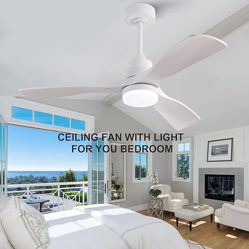 Miniatura 7 de Ventiladores de techo de 42 pulgadas con luces, regulables, cuchillas de ABS, motor CC reversible de 6 velocidades, silencioso, ventilador de techo