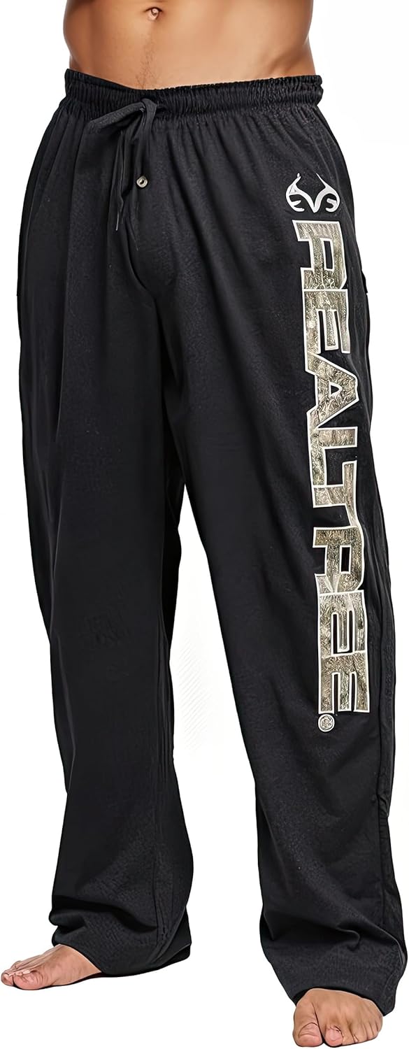 Realtree Pajama Pants for Men, Cotton-Poly Jersey PJ Pants, Men’s Sleepwear PJ Bottoms