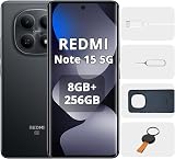 Xiaomi Redmi Note 15 5G 8 Go + 256 Go Smartphone, 6,77" AMOLED FHD+ Display, Snapdragon 6 Gen 3, appareil photo 108 MP, batterie 5520 mAh, noir, sans chargeur - 1