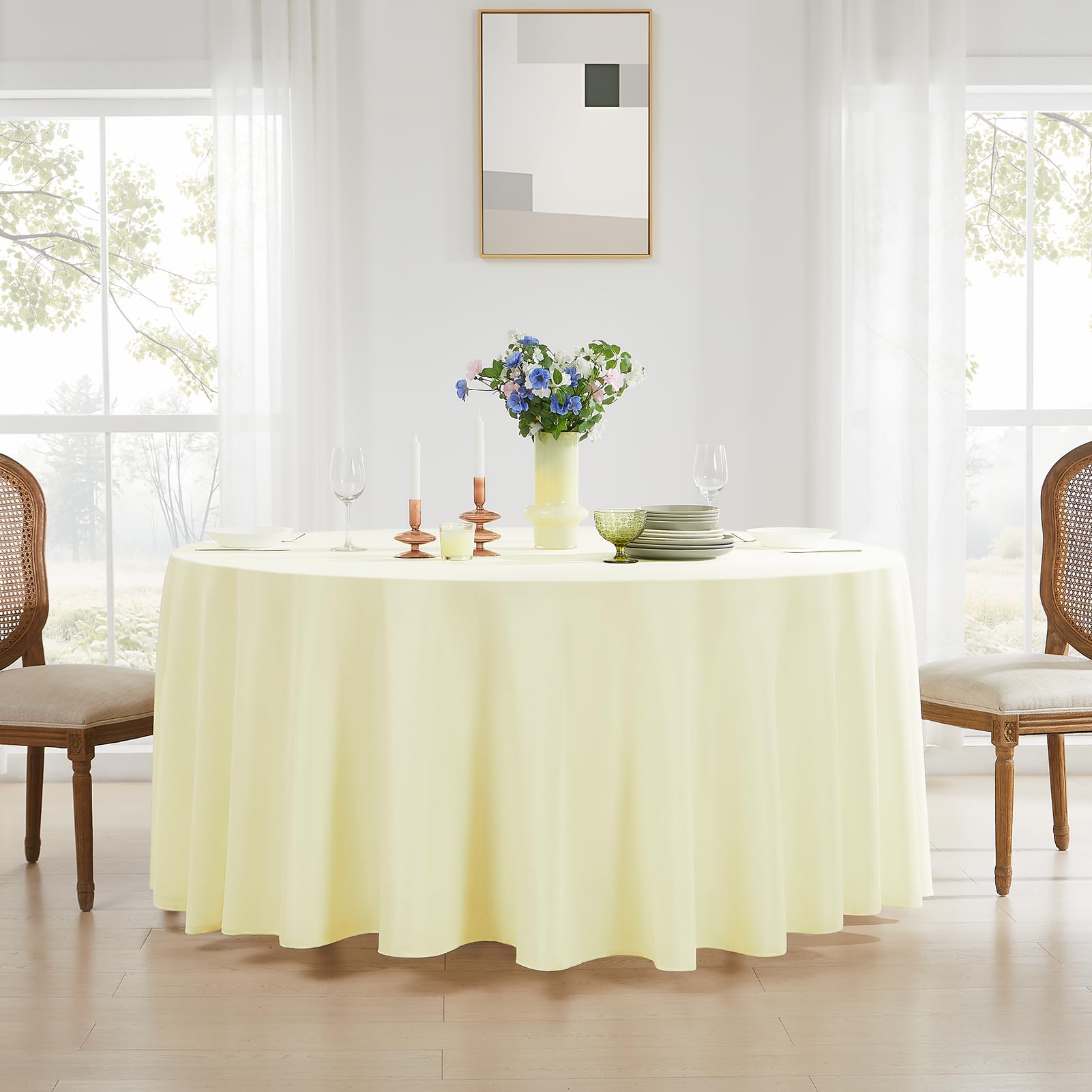 Ivory Round Tablecloths - 10 Pack (120 Inch) -7