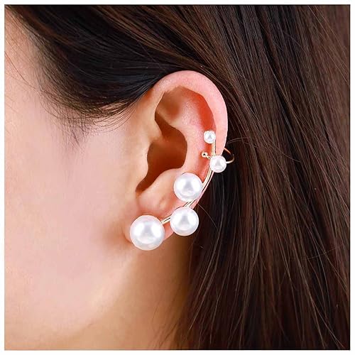 Miniatura 6 de Aretes escaladores de perlas bohemias, aretes de perlas doradas, aretes de perlas doradas, aretes de perlas doradas, aretes de perlas para mujeres