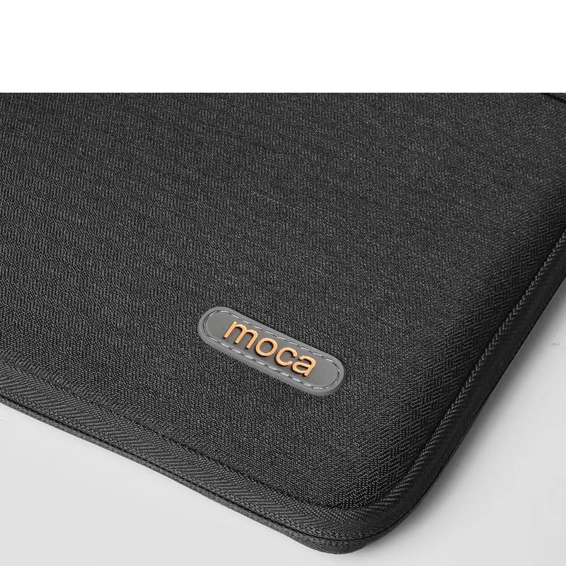 Image of Moca 15 /15.4 /16 inch Nylon Laptop Sleeve with TPU Handle, Waterproof, YKK Zipper, Grey (Black, 15.4 /16 Inch MacBook)