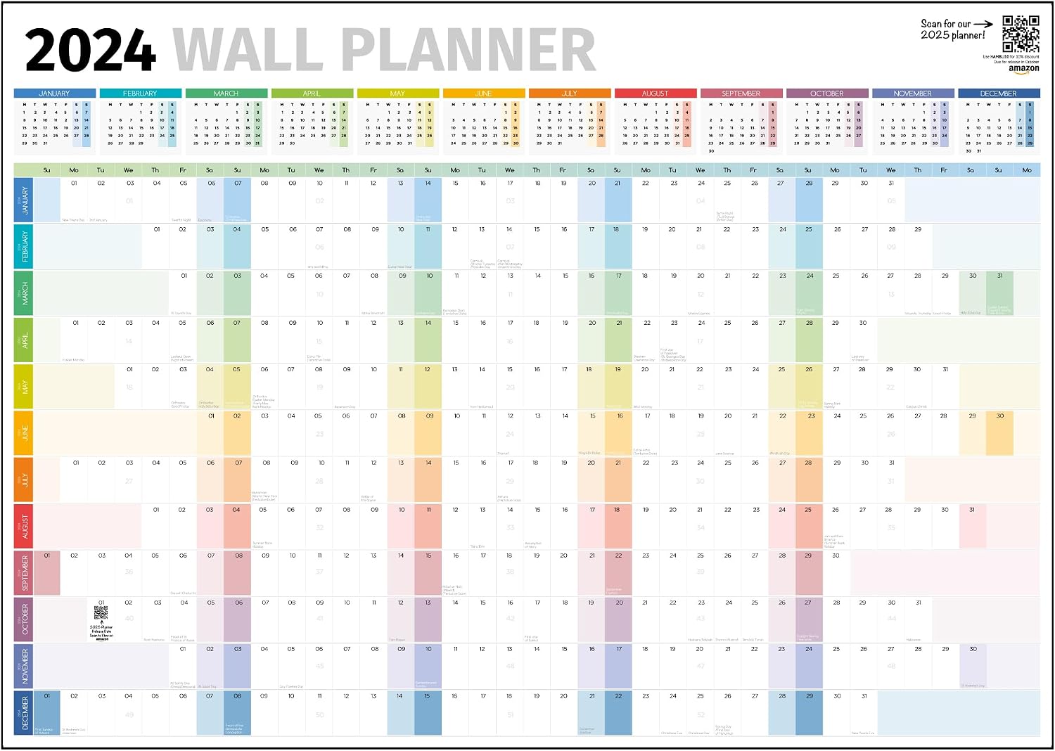 Wall Planner 2024 – Extra Large 84 x 60cm Full Year Planner Wall ...