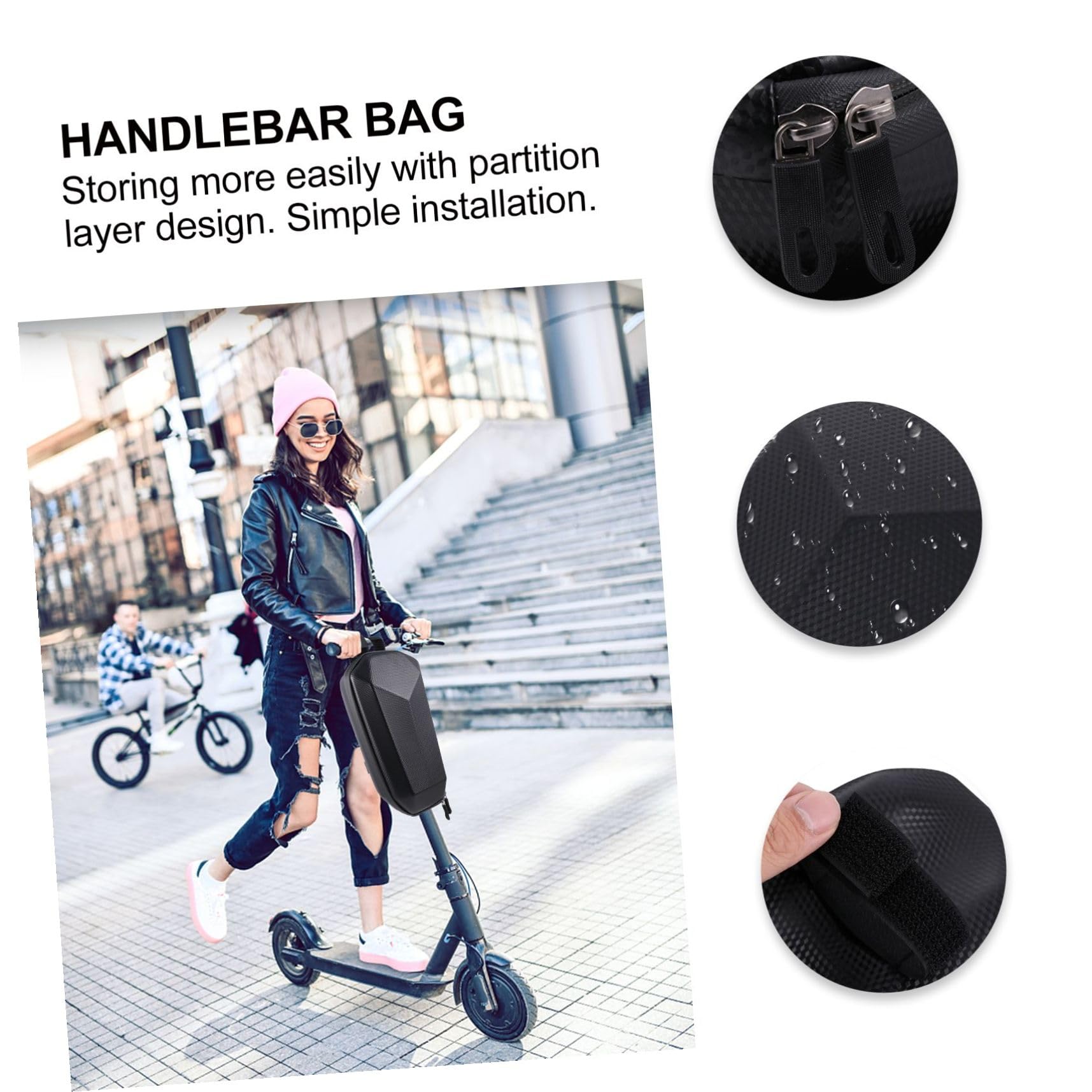 Eva wasserdichte Lenker Tasche mit Hartschale für Fahrrad Front Aufbewahrungstasche mit Partition Einfache Montage Geeignet für Handy Werkzeug Schlüssel Kleine Flasche