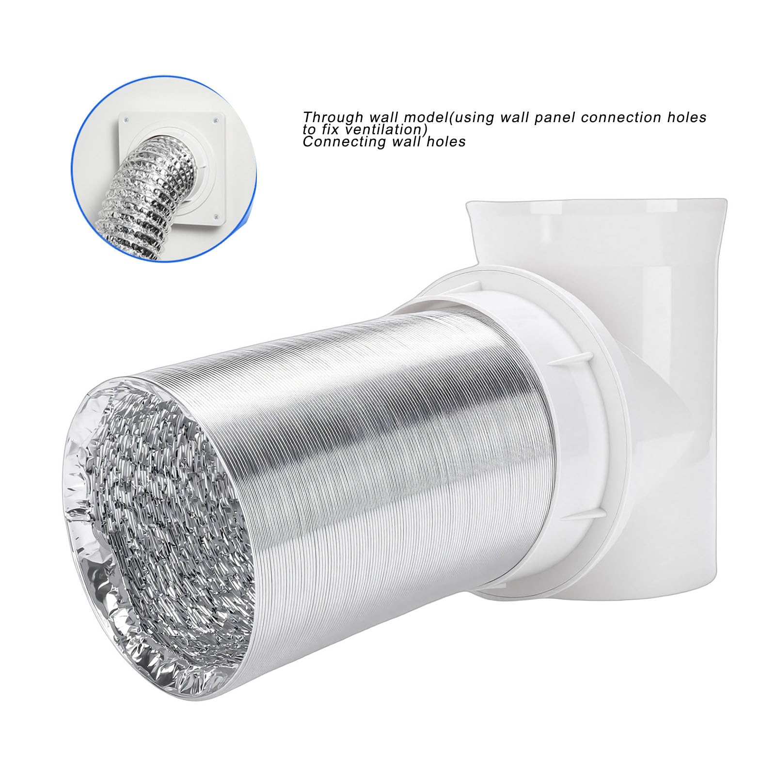 Kit de Manguera de Ventilación para Secadora, Conector de Codo de Silicona de Aleación de Aluminio de PVC de 4 Pulgadas y 2,5 M para Ahorrar Espacio, Manguera con Junta Hermética