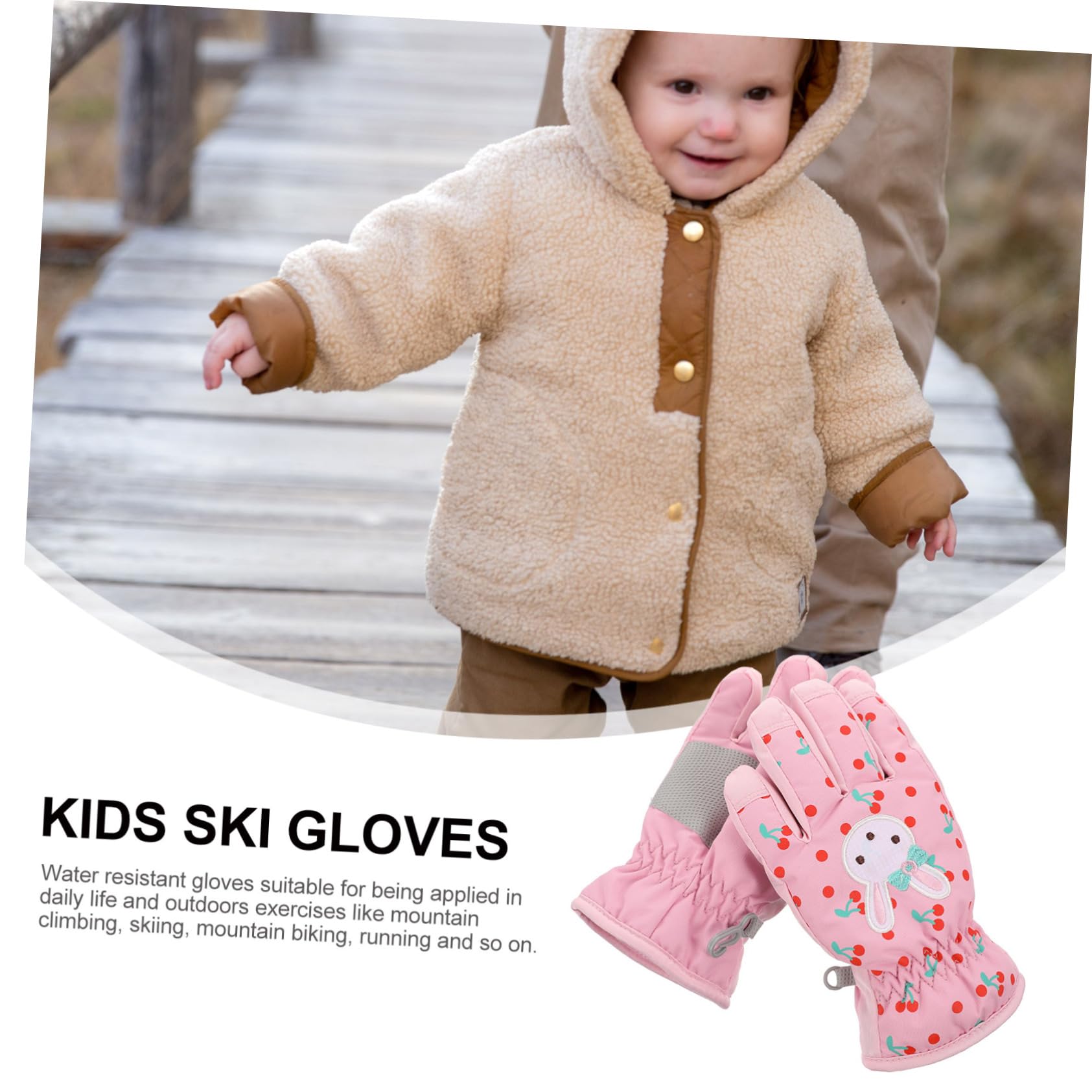 Amosfun 2paare Winter Ski Handschuhe Für Mädchen Winddichte wasserdichte Und Warme Skihandschuhe Mit - Für Schneesport Und Outdoor-aktivitäten s