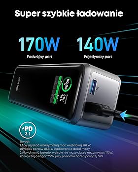 Anker Prime powerbank 27650 mAh 250W, szybkie ładowanie, 3