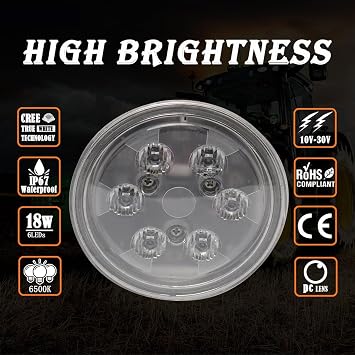 2PCS Par36 LED Work Light 5000K Bulb Compatible with Tractor John-DeereCase-IH Ford New-Hollan 70239804 (Trapezoid Beam)