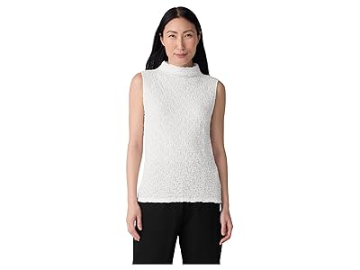 Eileen Fisher Bubble Jacquard Funnel Neck Slim Tank Top Women