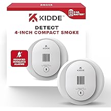 Kidde Smoke Detector, 4-Inch Compact, AA Battery Powered, 10SDR
