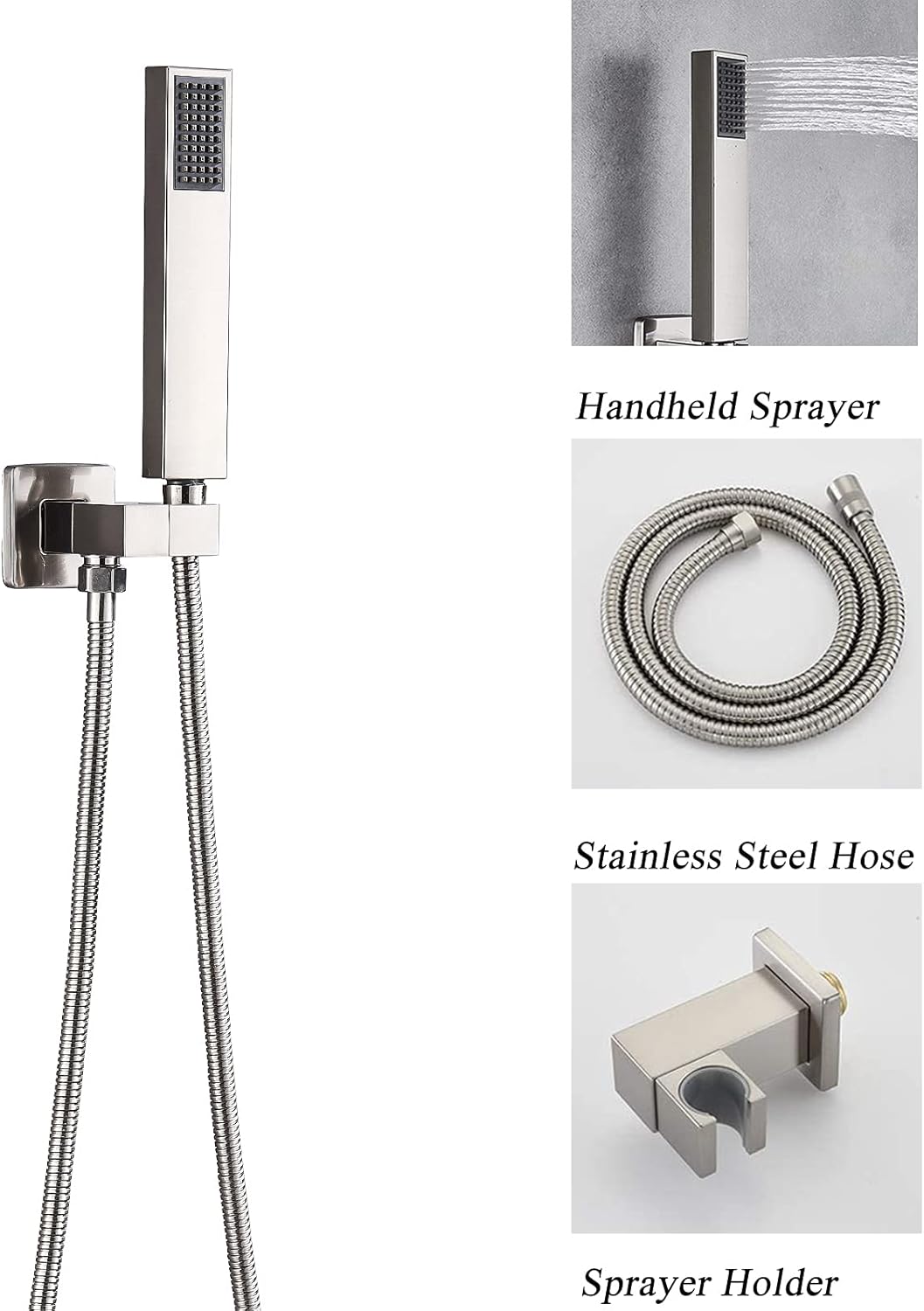 50% Off Discount Votamuta Bathroom Shower Faucet Set Combo 10 Inch Rainfall Ultrathin Shower Head Wall Mounted with Handheld Sprayer 2 Way Valve Brushed Nickel 1/2 Inch NPT Connection Hottest Sales Votamuta Bathroom Shower Faucet Set Combo 10 Inch Rainfall Ultrathin Shower Head Wall Mounted with Handheld Sprayer 2 Way Valve Brushed Nickel 1/2 Inch NPT Connection