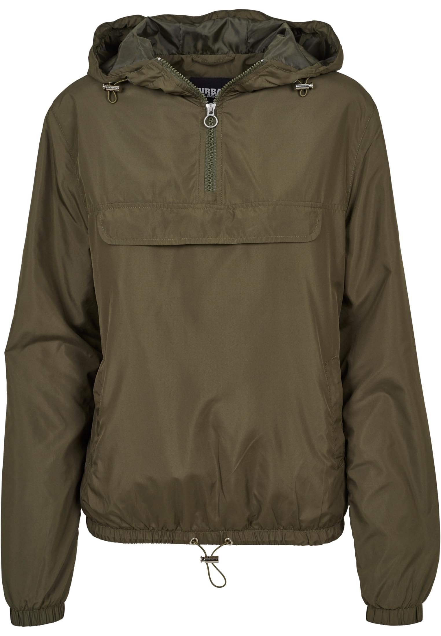 Urban Classics Damska wiatrówka z kapturem dla kobiet, damska kurtka Basic Pull Over Jacket dost?pna w ponad 10 wariantach kolorystycznych, rozmiary XS - 5XL, ciemnooliwkowy, M