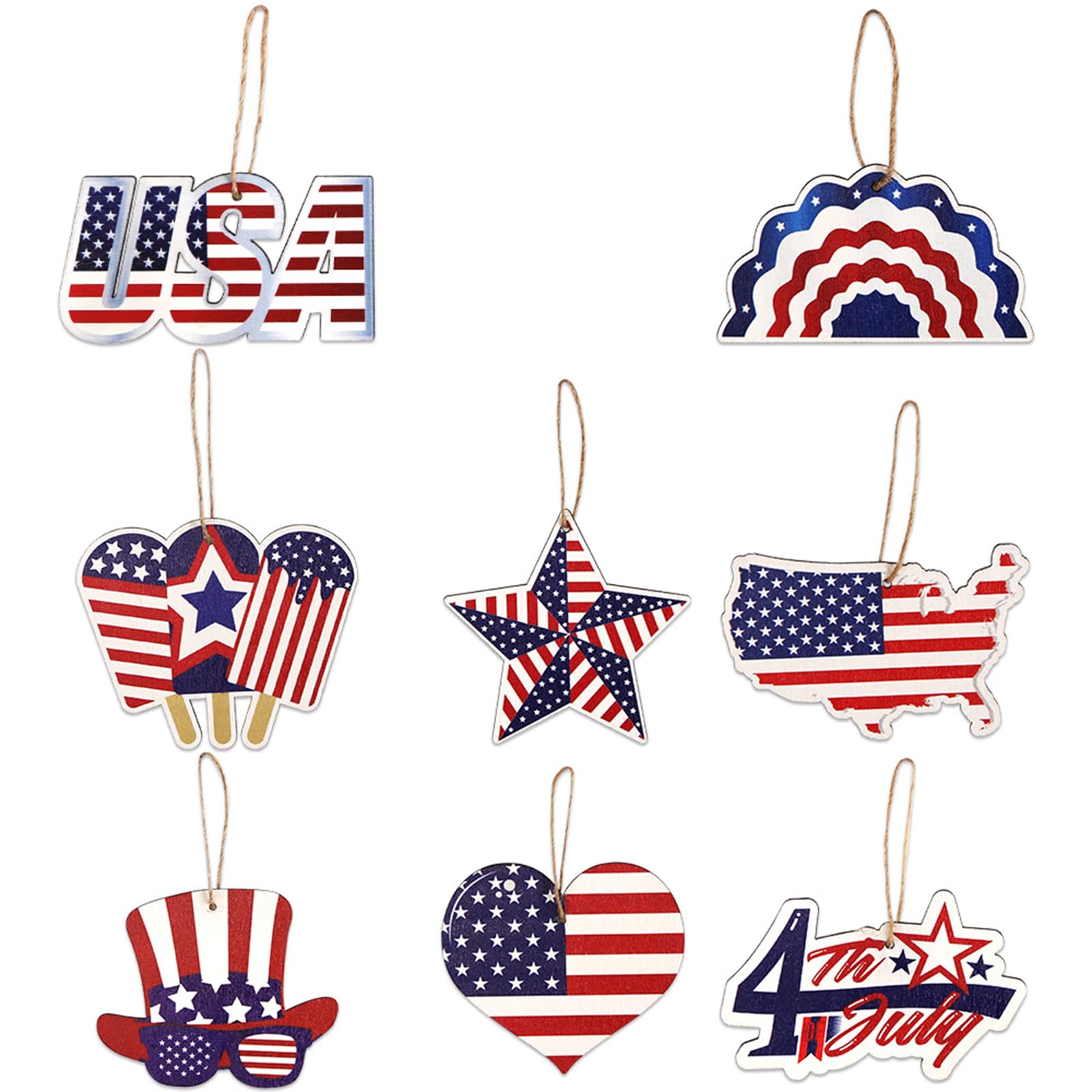 Jazuaiao 9PCS Independence Day Star Hangings Decorative Ornament Perfect for Enhancing Holidays in Homes and Party Venues Star Hanging Ornament