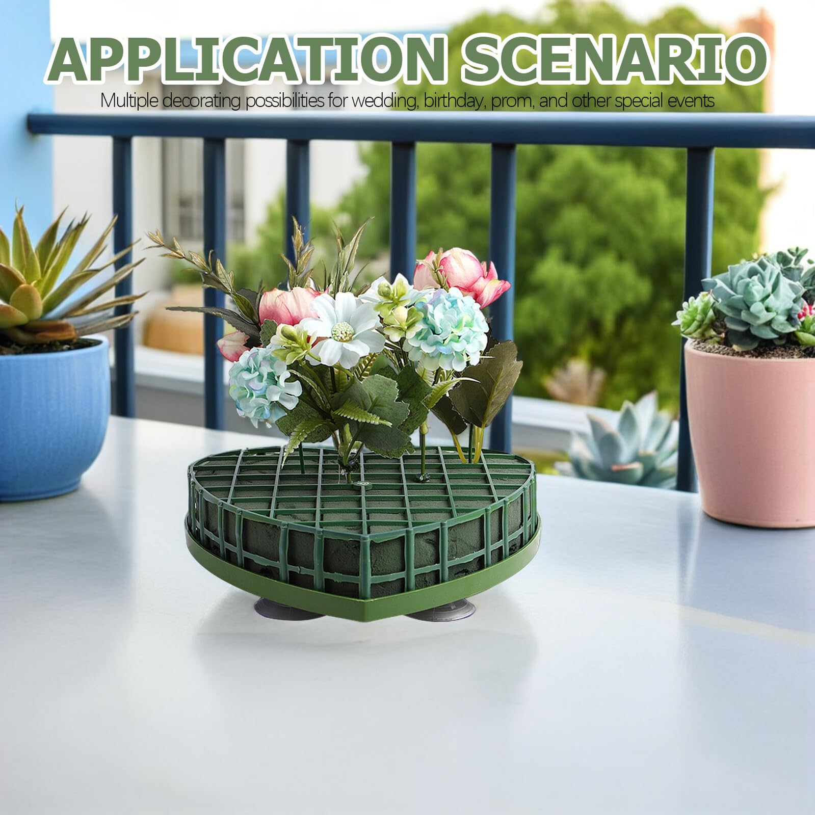Herzförmige Steckschaumkäfige für Frische Blumenarrangements 4 Stück