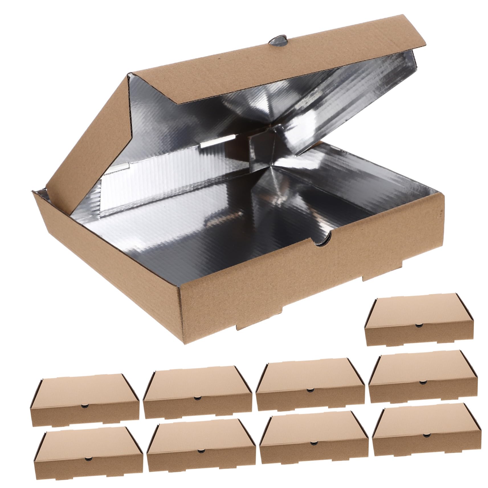 Scatole Per Pizza Da Asporto in Cartone Ondulato, Contenitori Alimentari Sicuri Per Pizza e Dolci, Confezione Da 10 Pezzi 23 Cm Per Bar, Ristoranti e Picnic