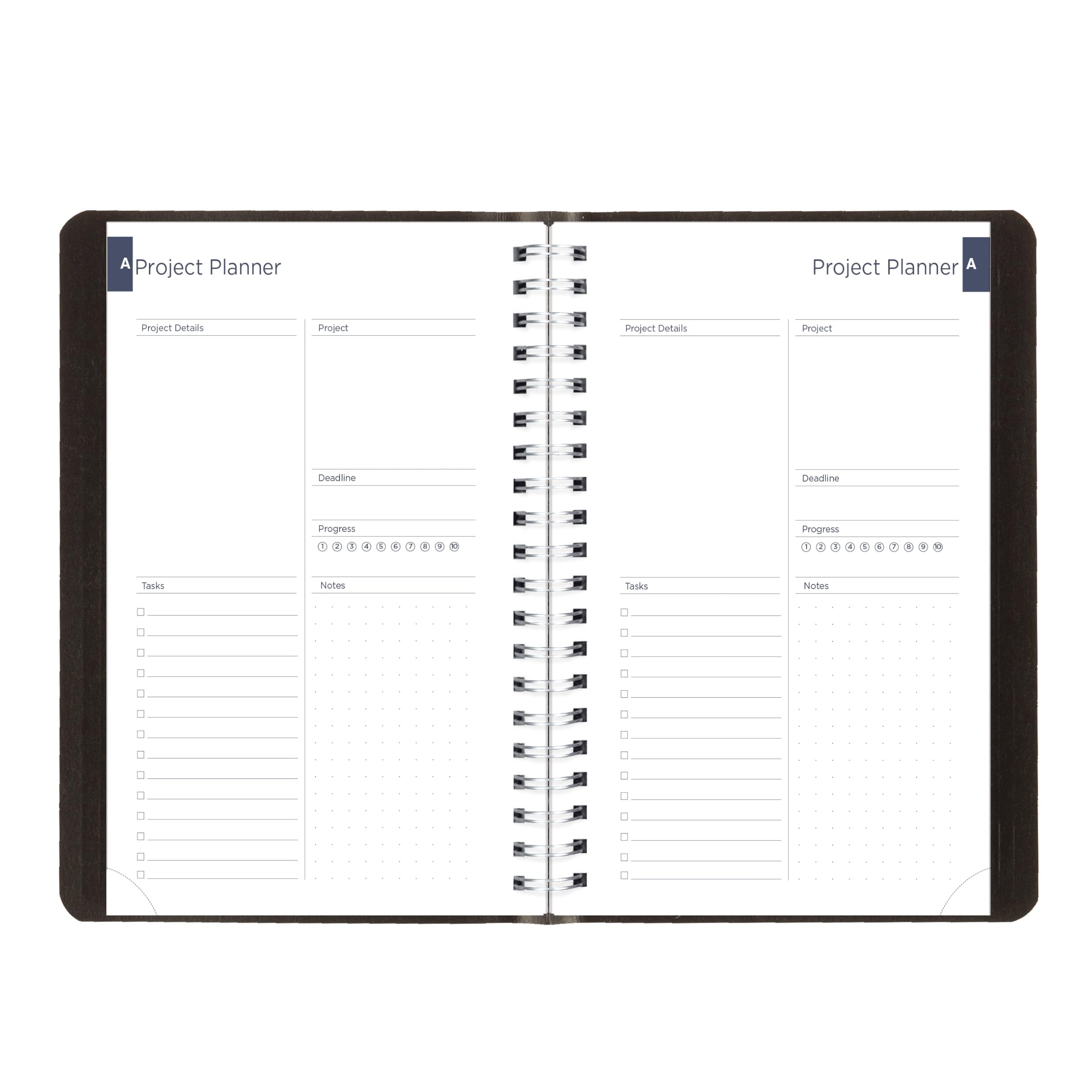 Blueline® Essential - Agenda académica diaria/mensual, agosto de 2026 a julio de 2027, encuadernación de doble alambre, cubierta Vicuana suave, 8 x 5 pulgadas, color negro (CA201.BLK)