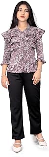 VROXA CREATION Girls/Kids Printed Floral Designer Top and Palazzo Set Crop Top and Palazzo Set Printed/Fancy Palazzo and t... Price In India