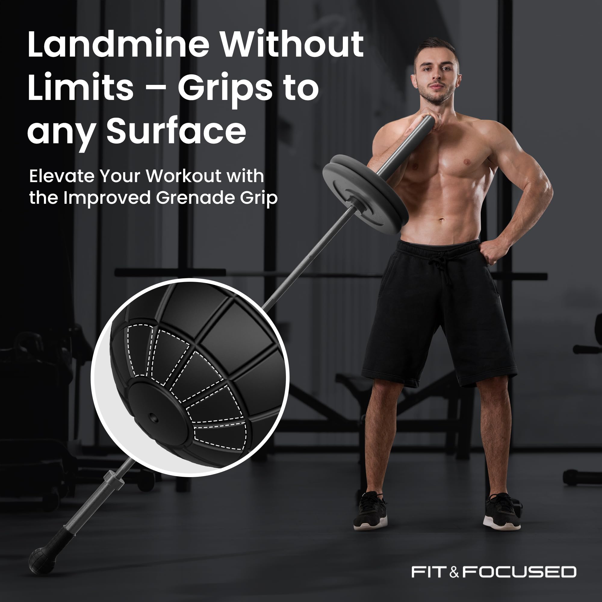 Poignée Landmine Pour Barre Olympique RSBFER | Rembourrage Mousse | Exercices épaules, Squats, Rowing