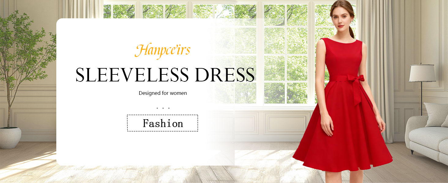 Amazon.com: Hanpceirs Women's Boatneck Sleeveless Swing Vintage 1950s  Cocktail Dress Black XS : Clothing, Shoes & Jewelry
